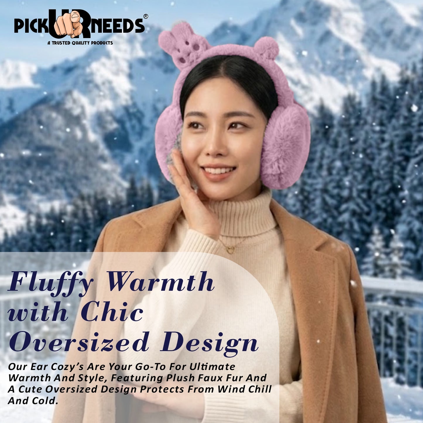 Pick Ur Needs Stylish Rabit Design Foldable / Adjustable Ear Muff High Quality Furr Ear Warmer Ear Muff