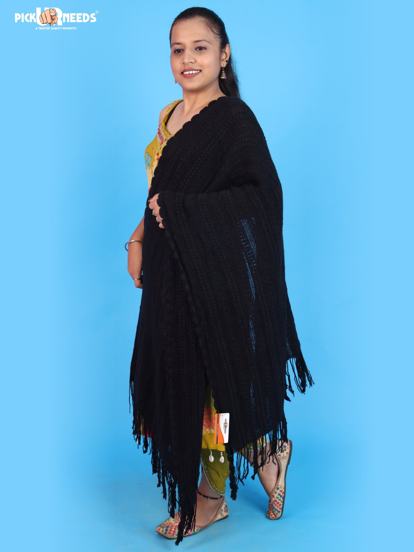 Pick Ur Needs Womens & Girls Winter Soft Warm Knitted Elegant Wool Muffler Stole For Casual and Office