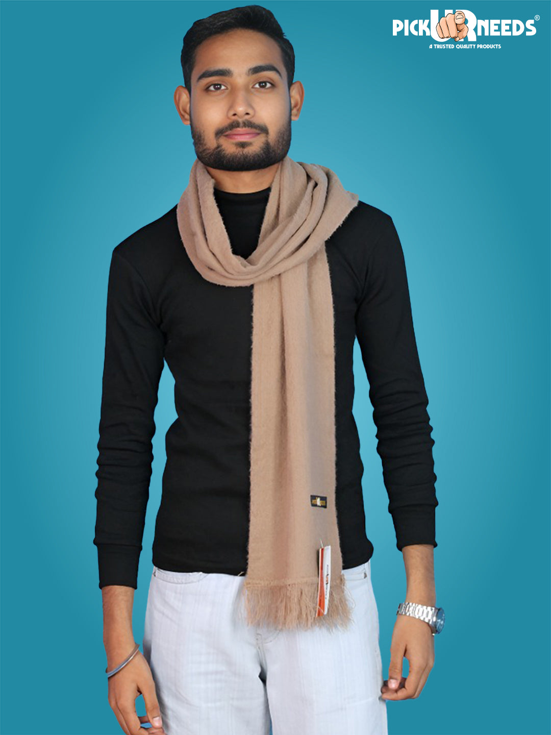 Pick Ur Needs Premium Winter Knit Muffler for Men Soft Woolen Neck Scarf with Stylish Pattern Warm & Comfortable Winter Wear for Outdoor & Casual Use