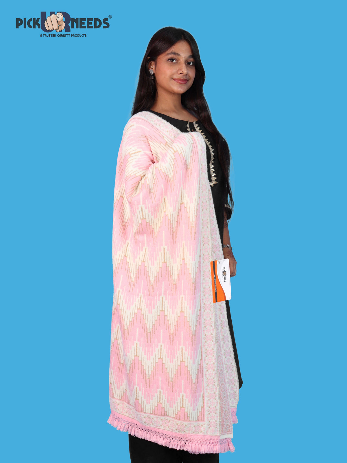 Pick Ur Needs Premium Wool Shawl For Womens & Girls Winter Muffler Soft Knitted Designer Wrap Warm Stole