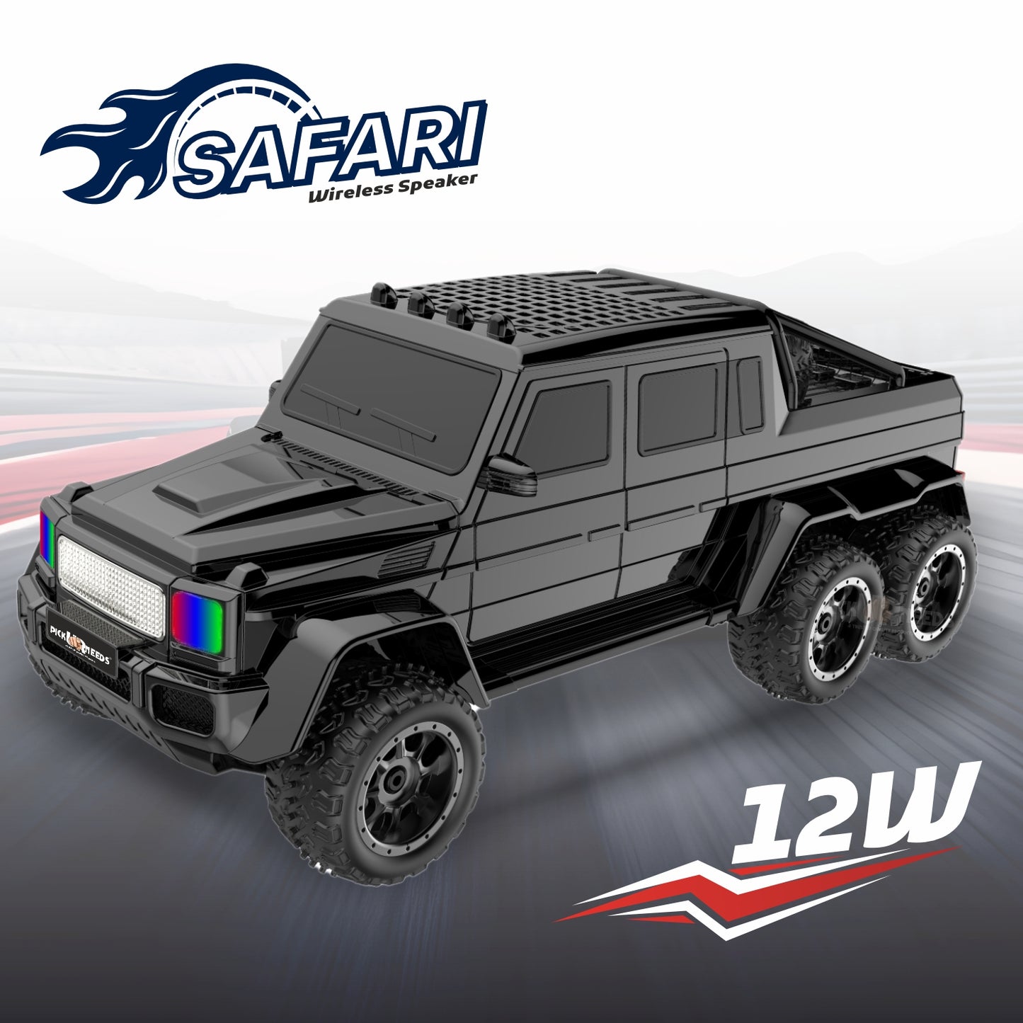 Pick Ur Needs Wireless Car Rechargeable RGB Bluetooth Speaker 12W Beat Sync Lightshow 1200mAh Battery | USB/TF/AUX/FM