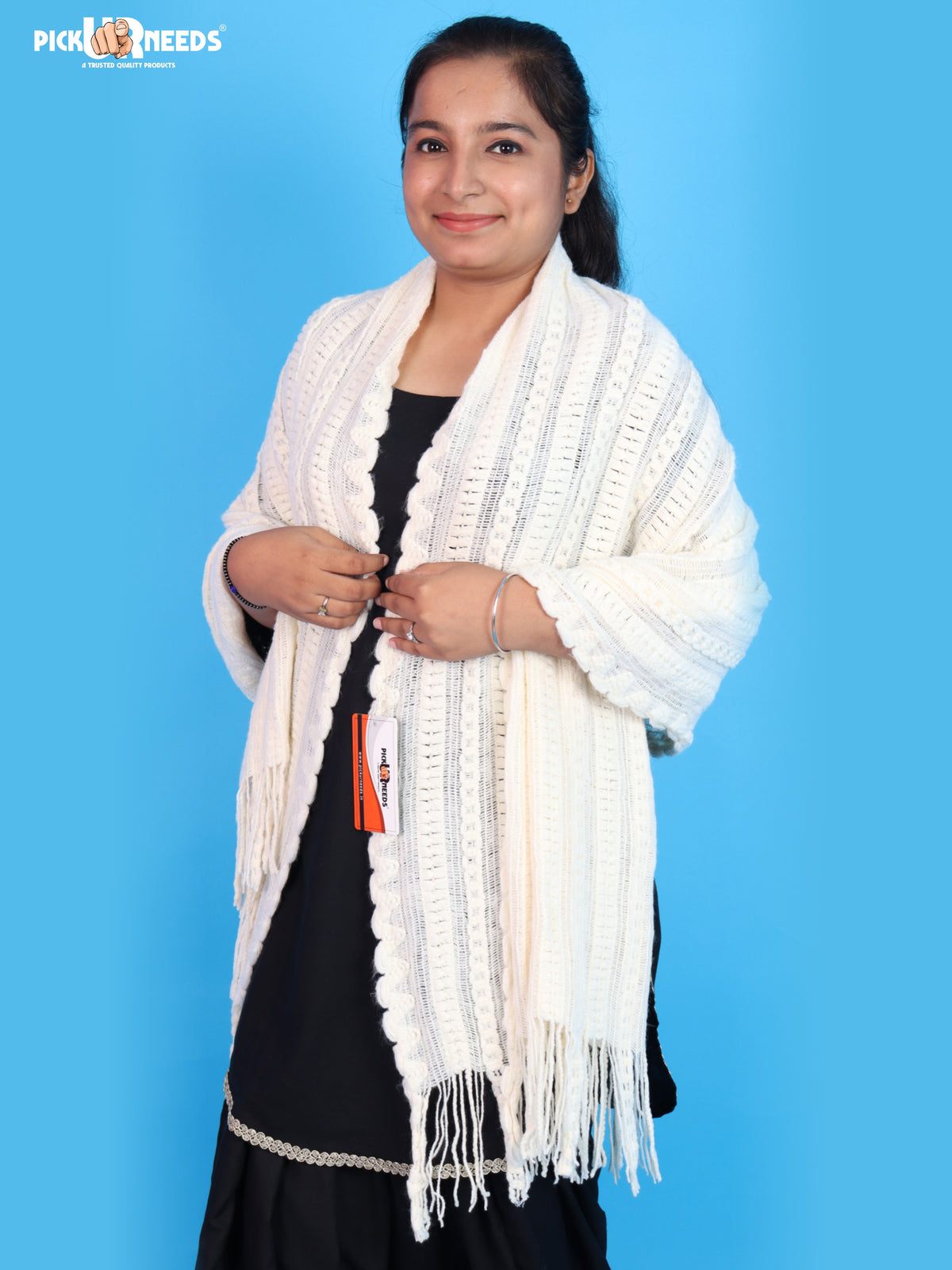Pick Ur Needs Womens & Girls Winter Soft Warm Knitted Elegant Wool Muffler Stole For Casual and Office