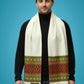 MHAX Winter Traditional Premium Muffler Woven Border Design For Men & Boys Soft Warm Neck Scarf with Fringed Tassels