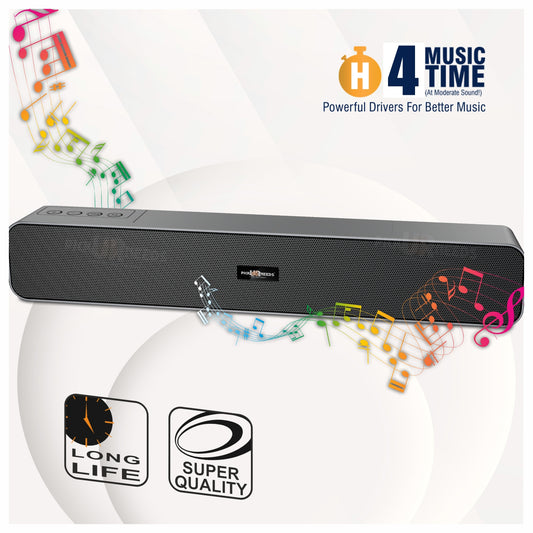 Pick Ur Needs 10W Portable Rechargeable Bluetooth Speaker with 1200mAh Battery – 4 Hours Playtime, Fm Radio/AUX/USB/TF Card Support, Wireless Soundbar