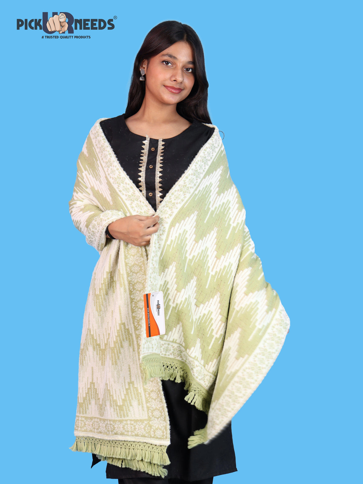 Pick Ur Needs Premium Wool Shawl For Womens & Girls Winter Muffler Soft Knitted Designer Wrap Warm Stole
