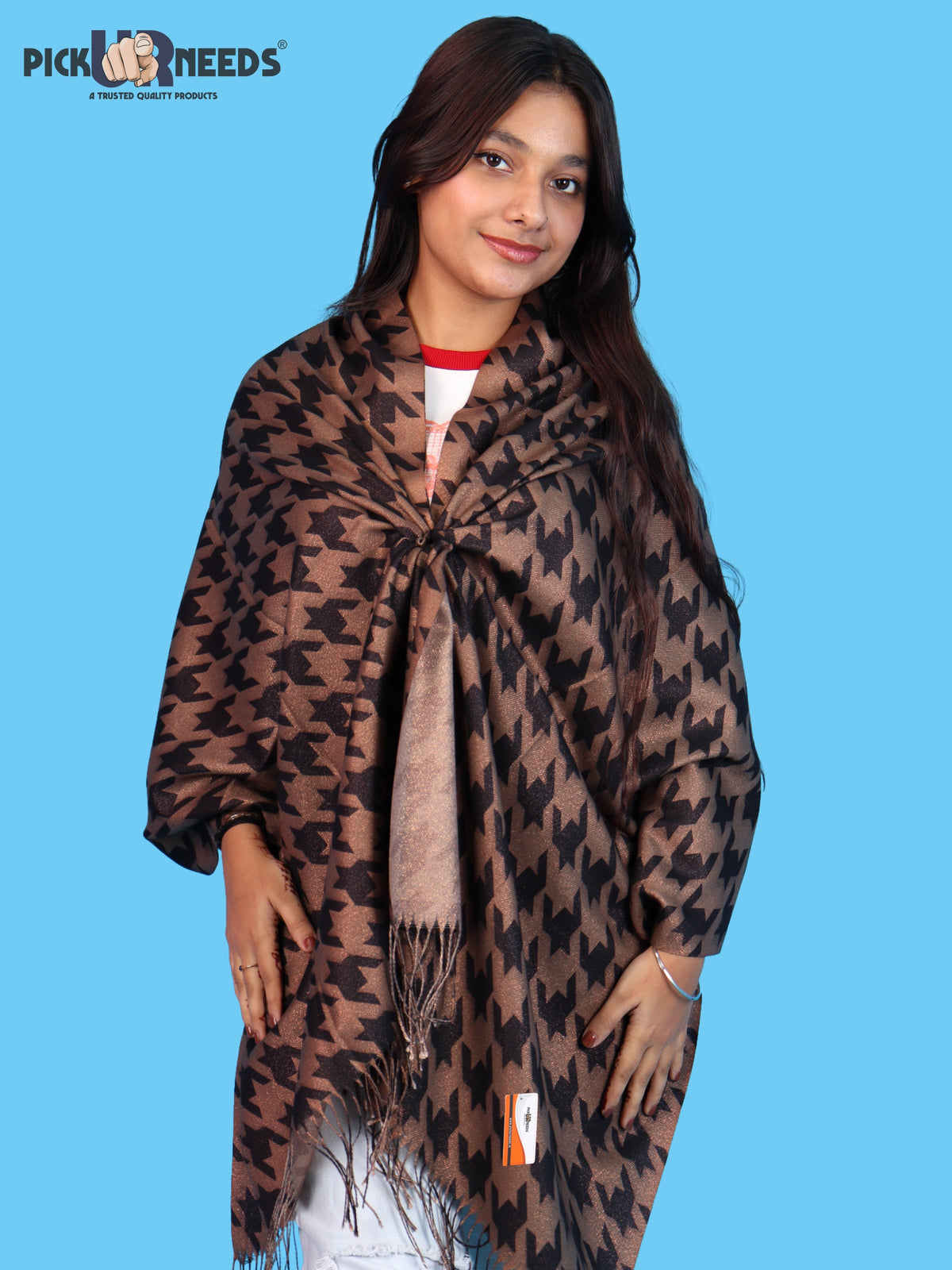 Pick Ur Needs Premium Winter Womens & Girls Shawl Soft & Cozy Printed with Elegant Geometric Design