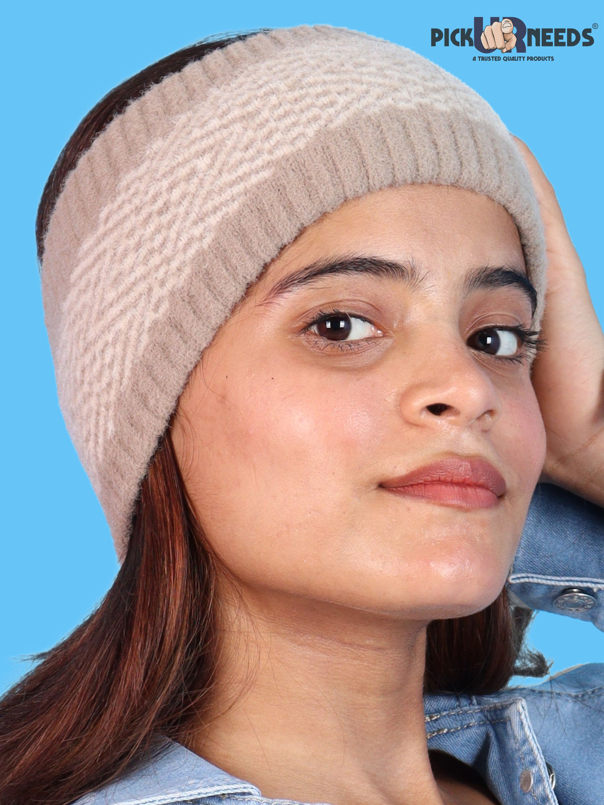 Pick Ur Needs Unisex Winter Headband Ear Warmer For Women & Men Soft Stretch Warm Head Wrap with Geometric Pattern