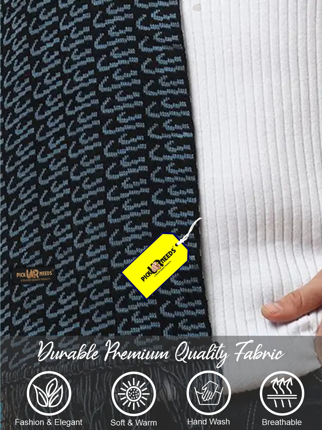 Pick Ur Needs Premium Winter Knit Muffler for Men Soft Woolen Neck Scarf with Stylish Pattern Warm & Comfortable Winter Wear for Outdoor & Casual Use