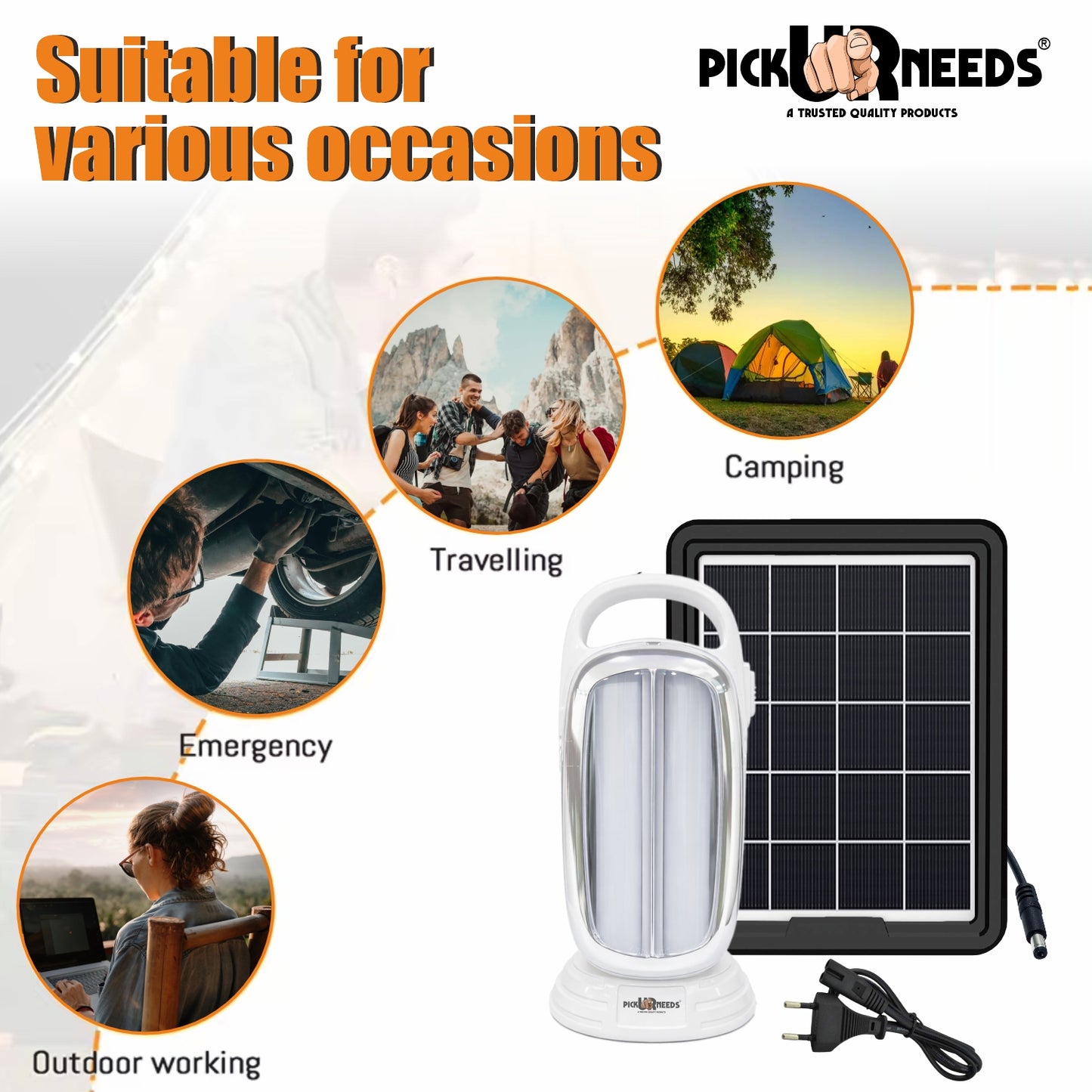 Pick Ur Needs Rechargeable Home High Bright 40 SMD LED Lantern Light With Solar Panel 15 hrs Lantern Emergency Light