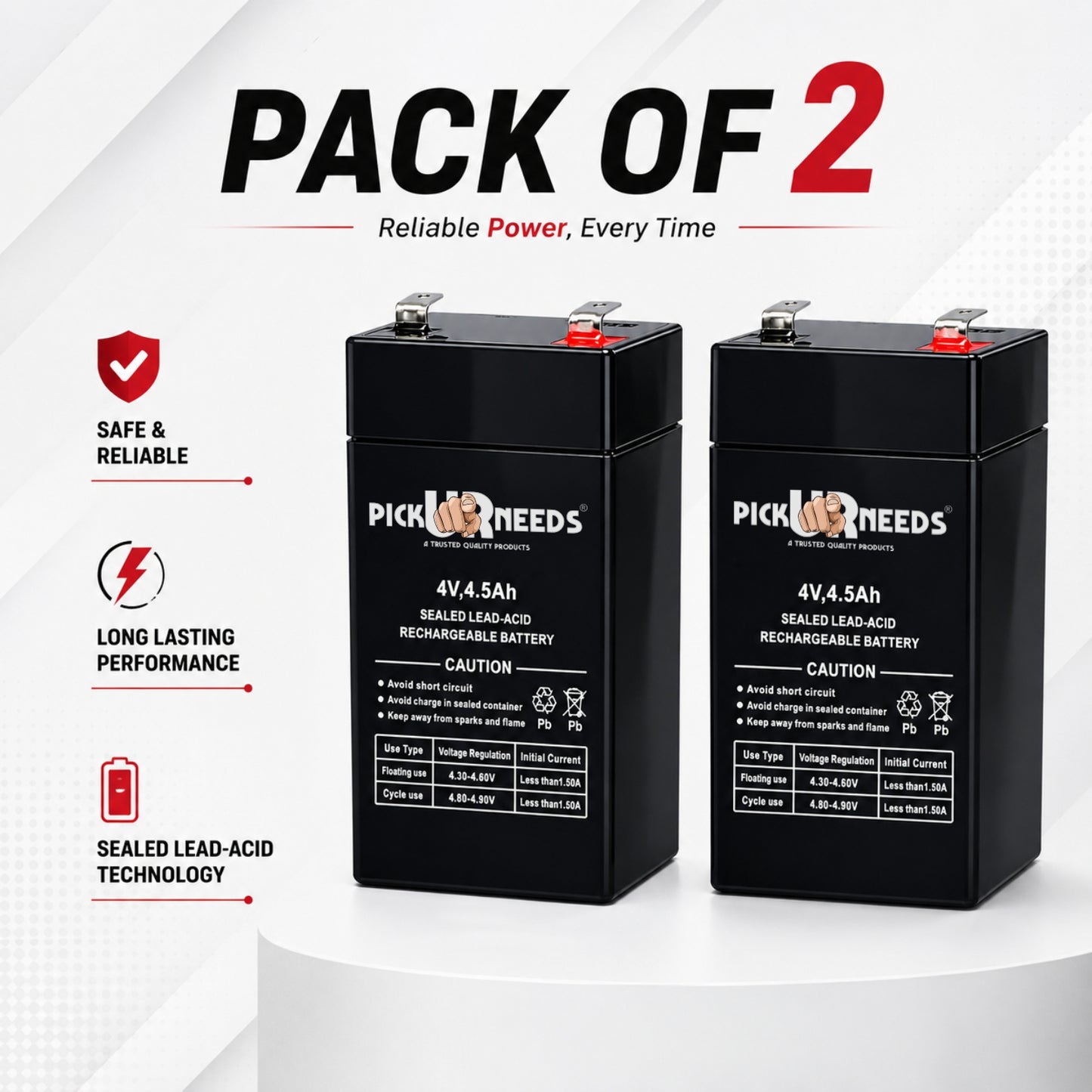 Pick Ur Needs 4500mAH Emergency Light Rechargeable Lead Acid   Battery