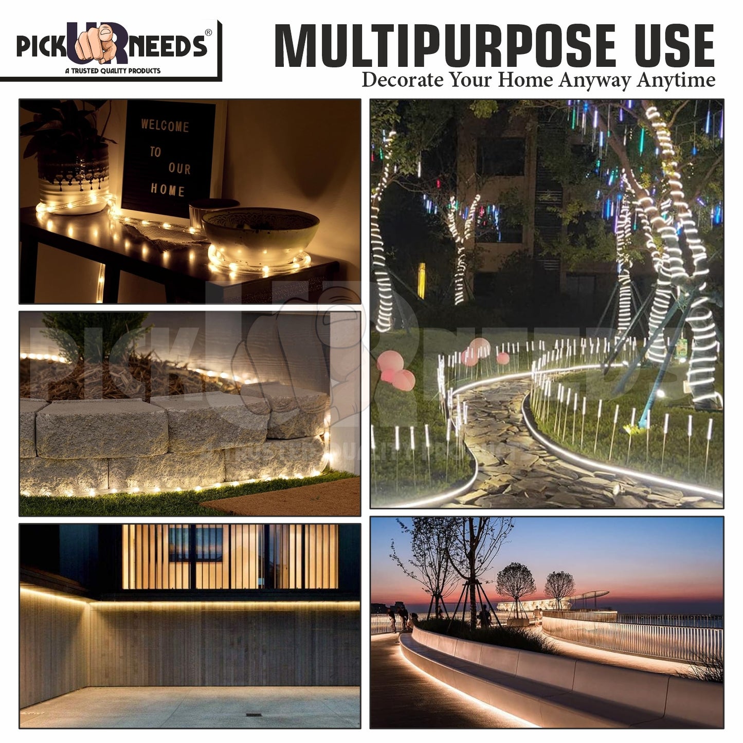Pick Ur Needs 20M 2400 LED Strip Light-ultra-bright, energy-efficient white LED strip.