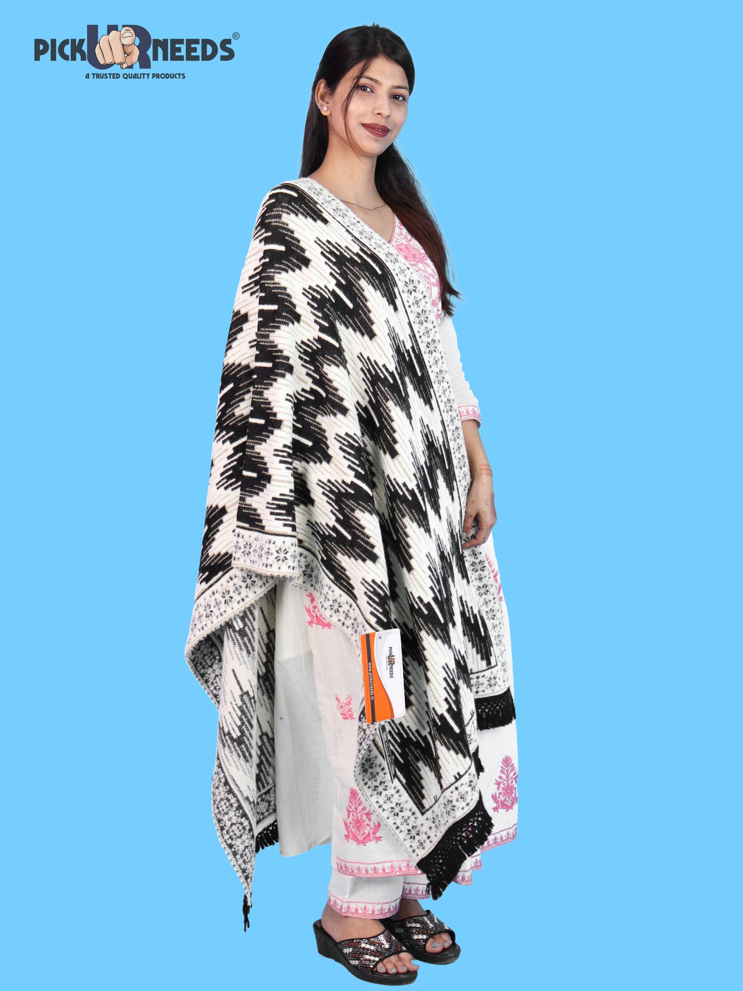 Pick Ur Needs Premium Wool Shawl For Womens & Girls Winter Muffler Soft Knitted Designer Wrap Warm Stole