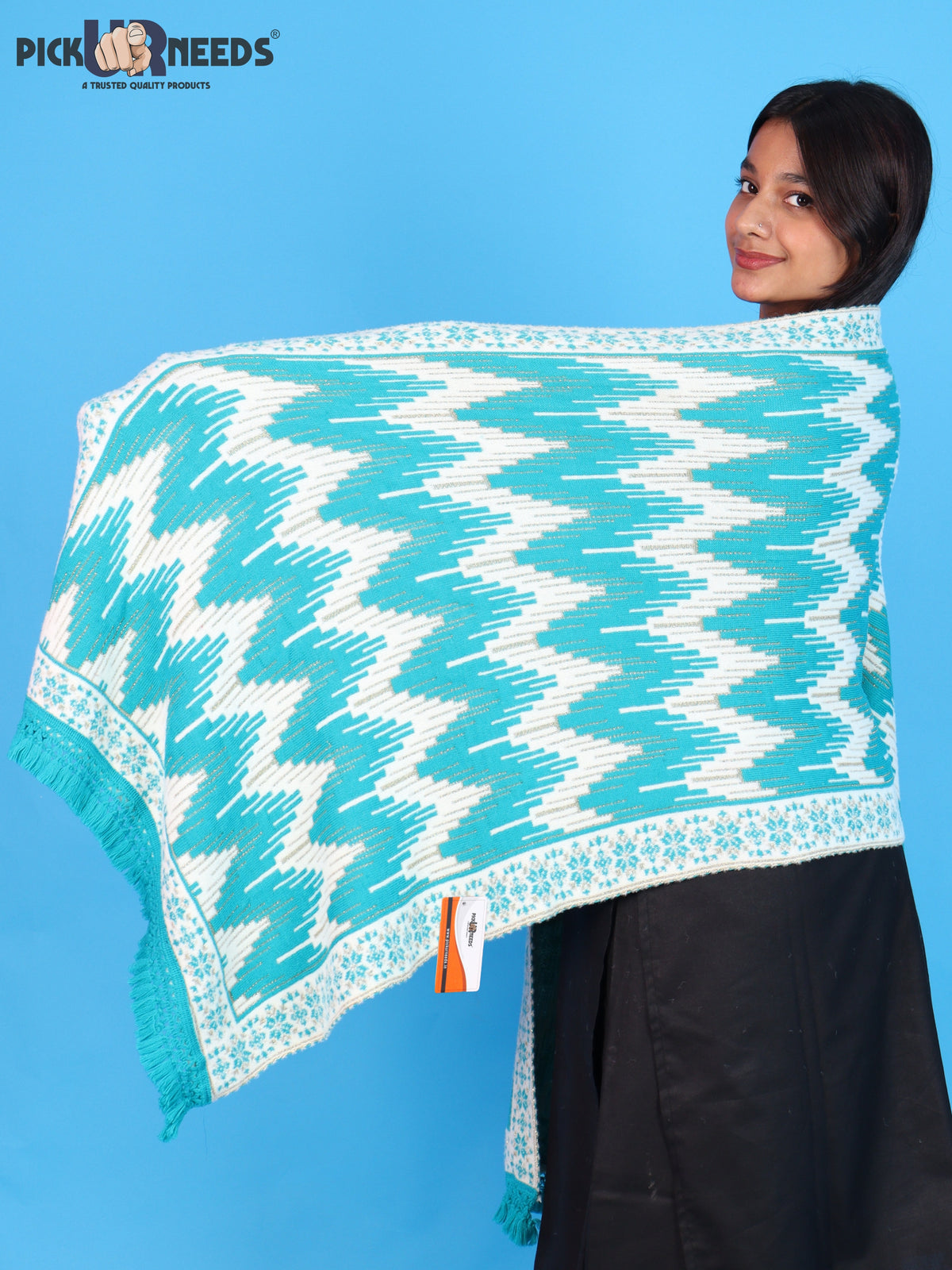 Pick Ur Needs Premium Wool Shawl For Womens & Girls Winter Muffler Soft Knitted Designer Wrap Warm Stole