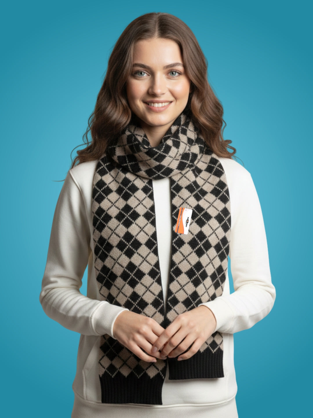 Pick Ur Needs Classic Checkered Woolen Scarf for Winter Warm Muffler Soft, Cozy & Stylish Cold Weather Wrap For Women