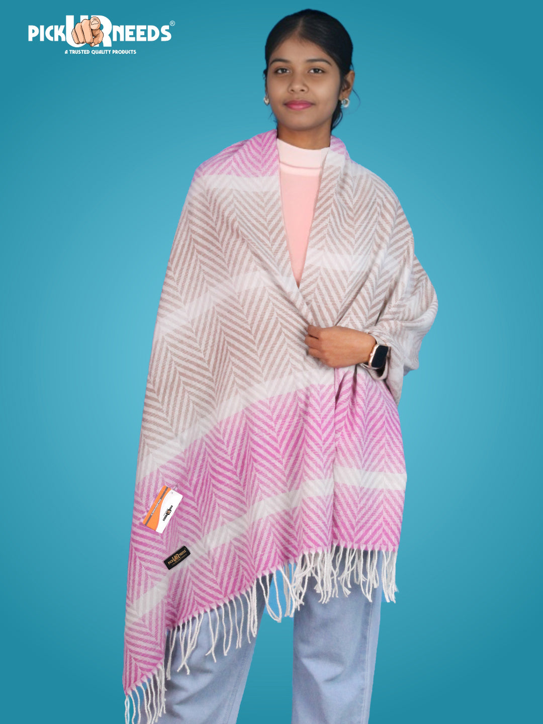 Pick Ur Needs Women's Designer Shawl Cozy Winter Wrap Soft Lightweight Shawl for Office & Travel