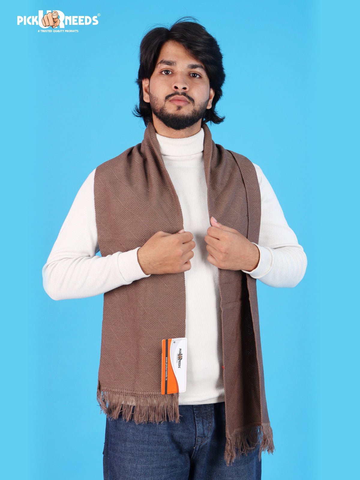 Pick Ur Needs Premium Soft, Warm & Breathable Wool Blend Winter Scarf for Men Fashionable Elegant Muffler