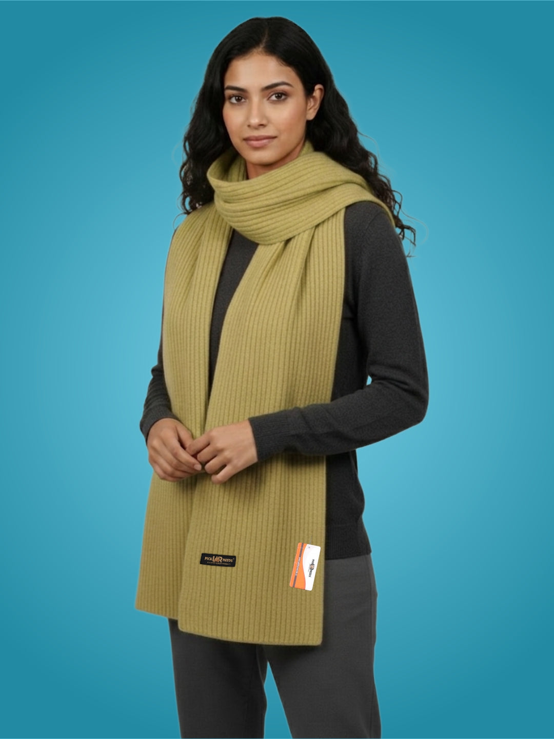 Pick Ur Needs Ultra Soft Ribbed Knit Muffler for Women Warm Winter Woolen Scarf Cozy Lightweight Neck Warmer for Casual & Outdoor Use
