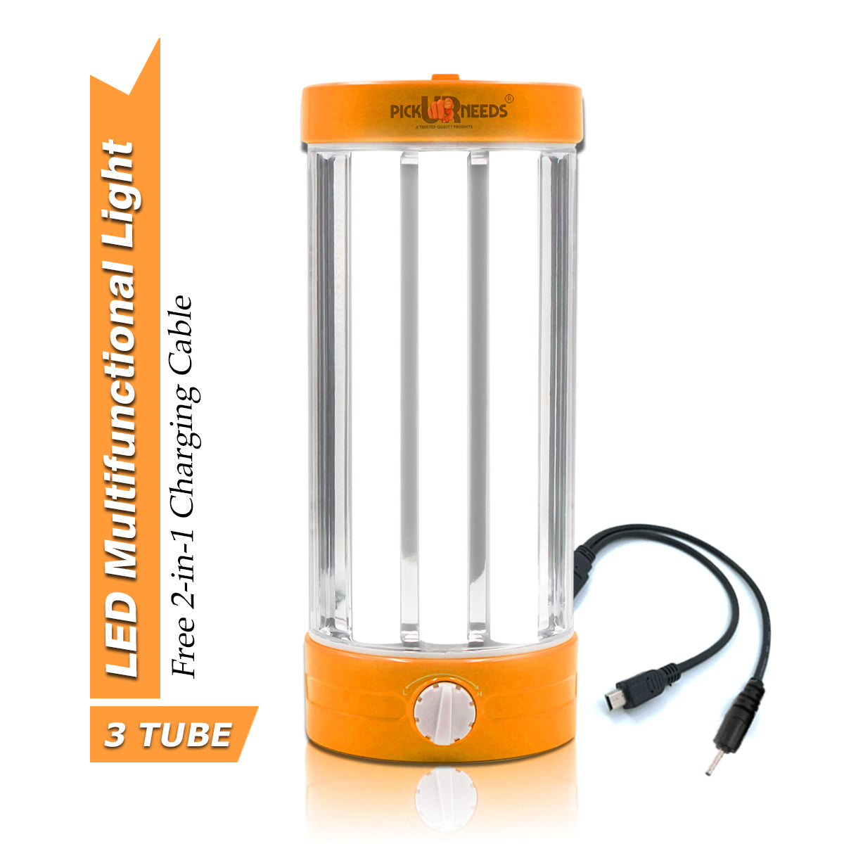 Pick Ur Needs® Extra Brightness Rechargeable LED Lantern Emergency Light 40W with Eco Friendly Solar Panel(3W + 9V)