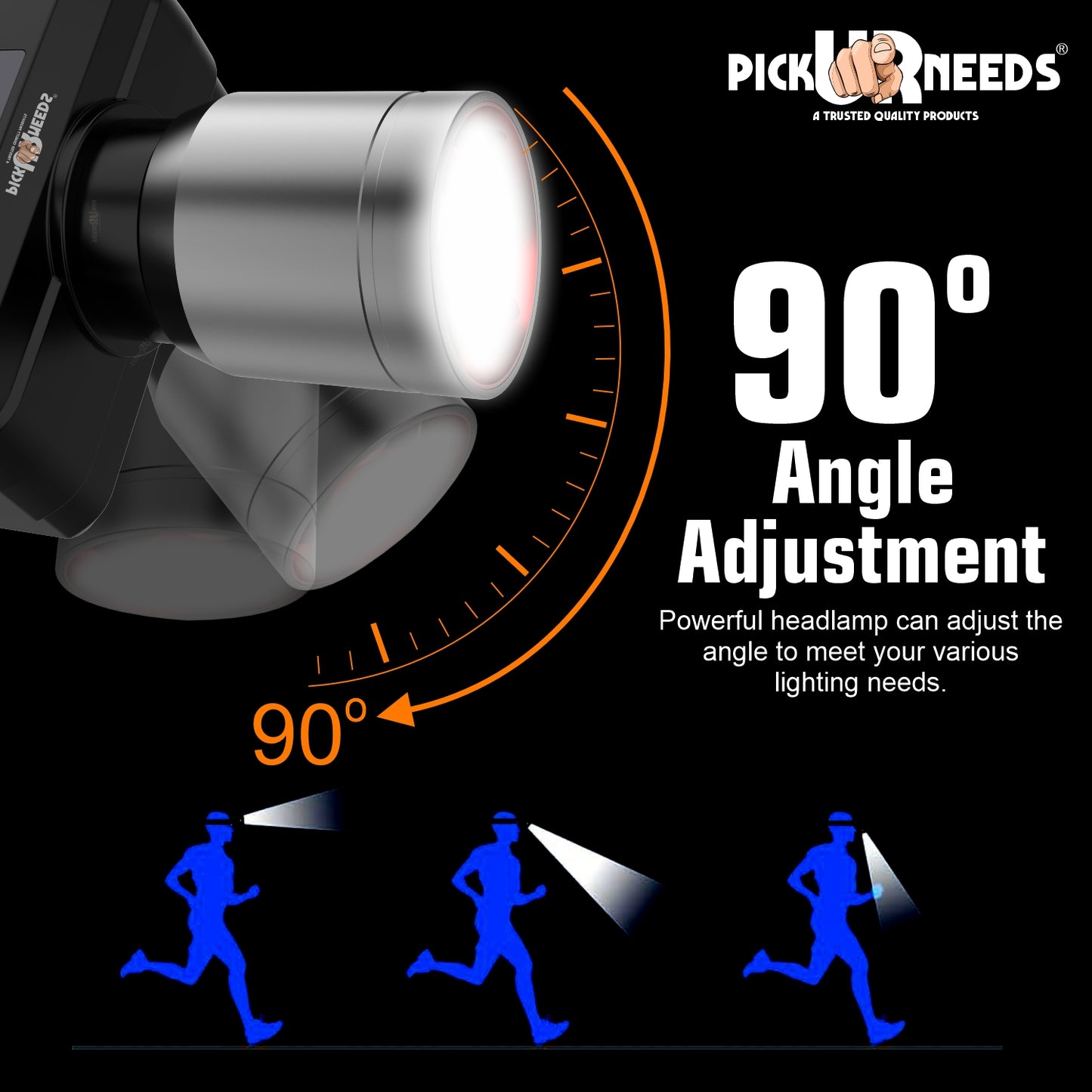 Pick Ur Needs Rechargeable Laser 200W Zoomable LED Head Lamp 1200mAh Battery 5 hrs Torch Emergency Light