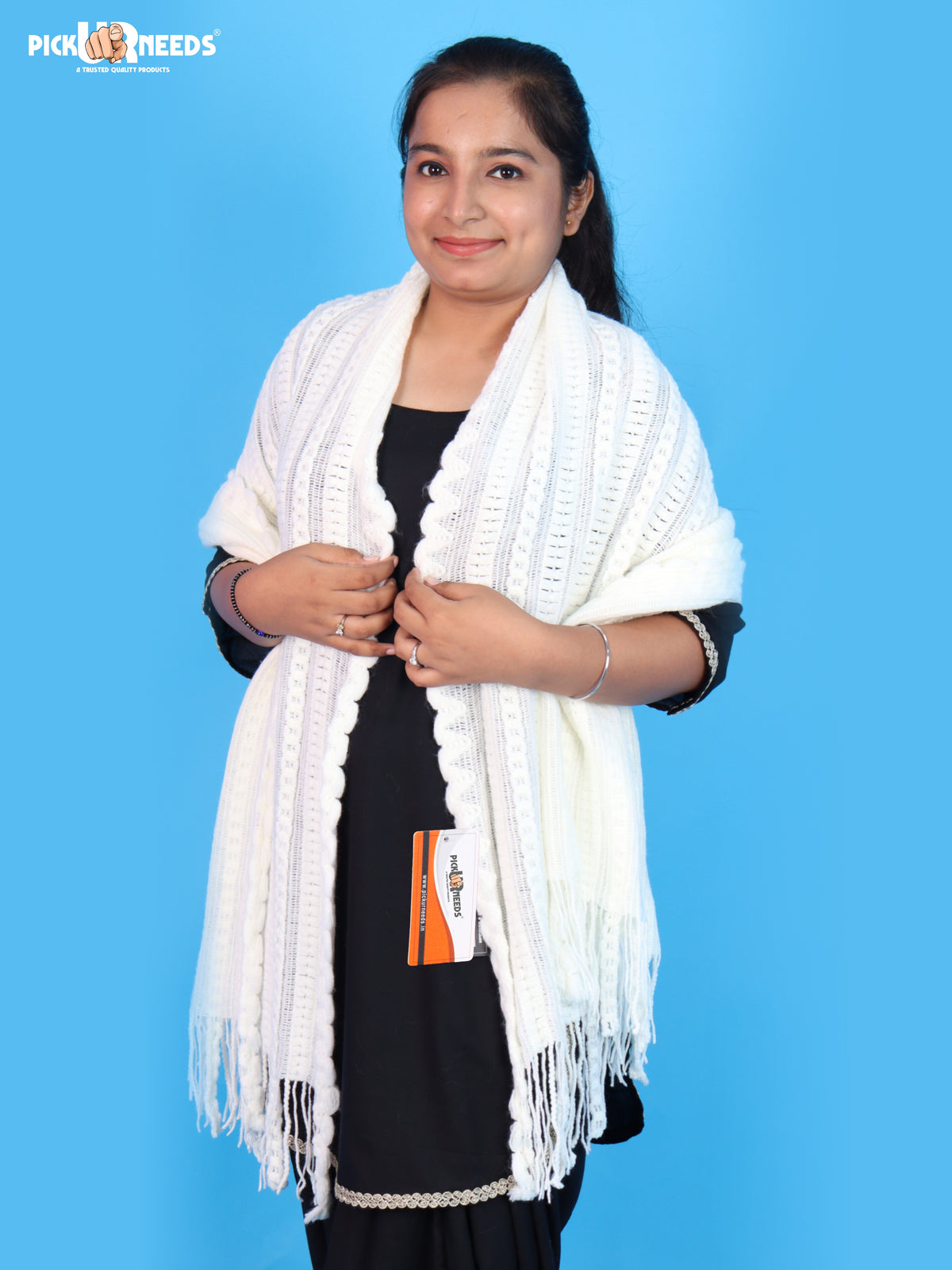 Pick Ur Needs Womens & Girls Winter Soft Warm Knitted Elegant Wool Muffler Stole For Casual and Office