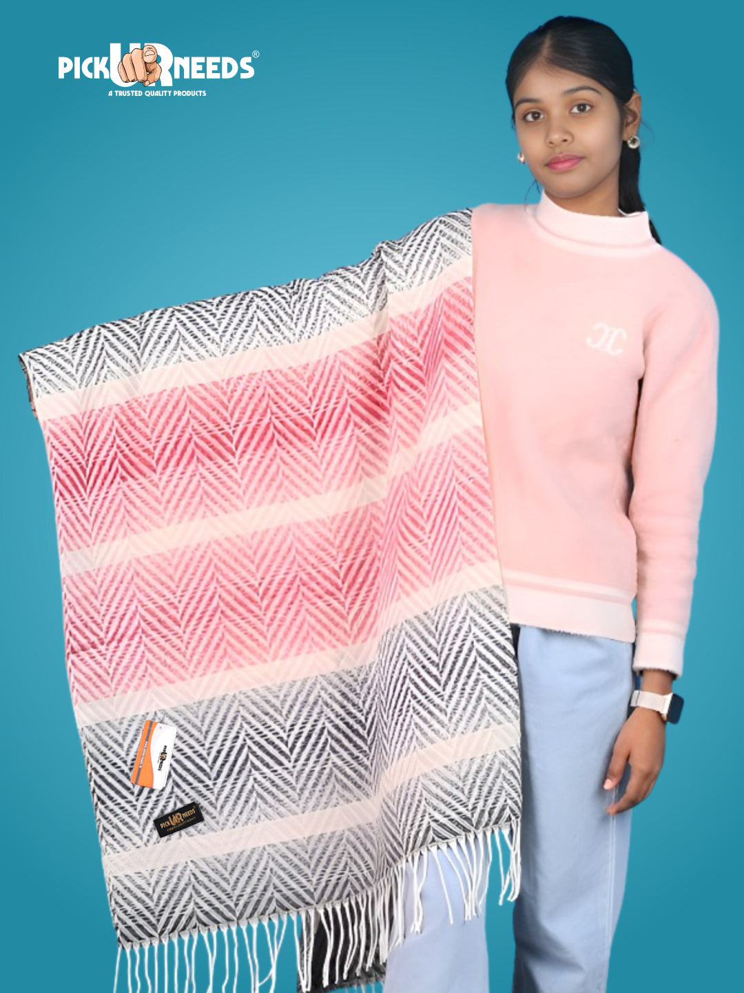 Pick Ur Needs Women's Designer Shawl Cozy Winter Wrap Soft Lightweight Shawl for Office & Travel