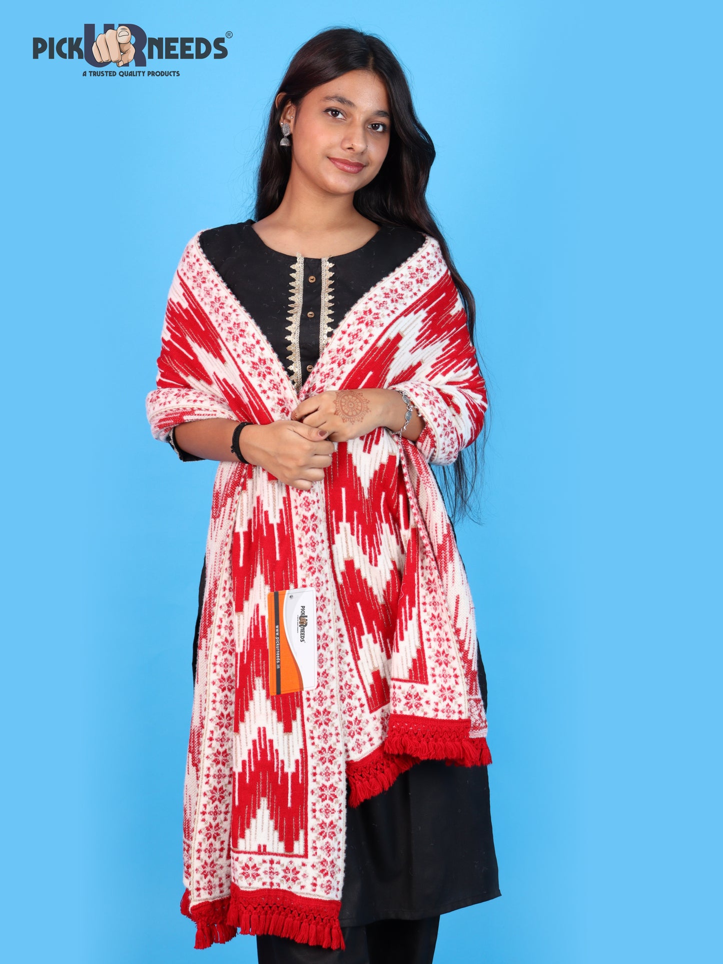 Pick Ur Needs Premium Wool Shawl For Womens & Girls Winter Muffler Soft Knitted Designer Wrap Warm Stole