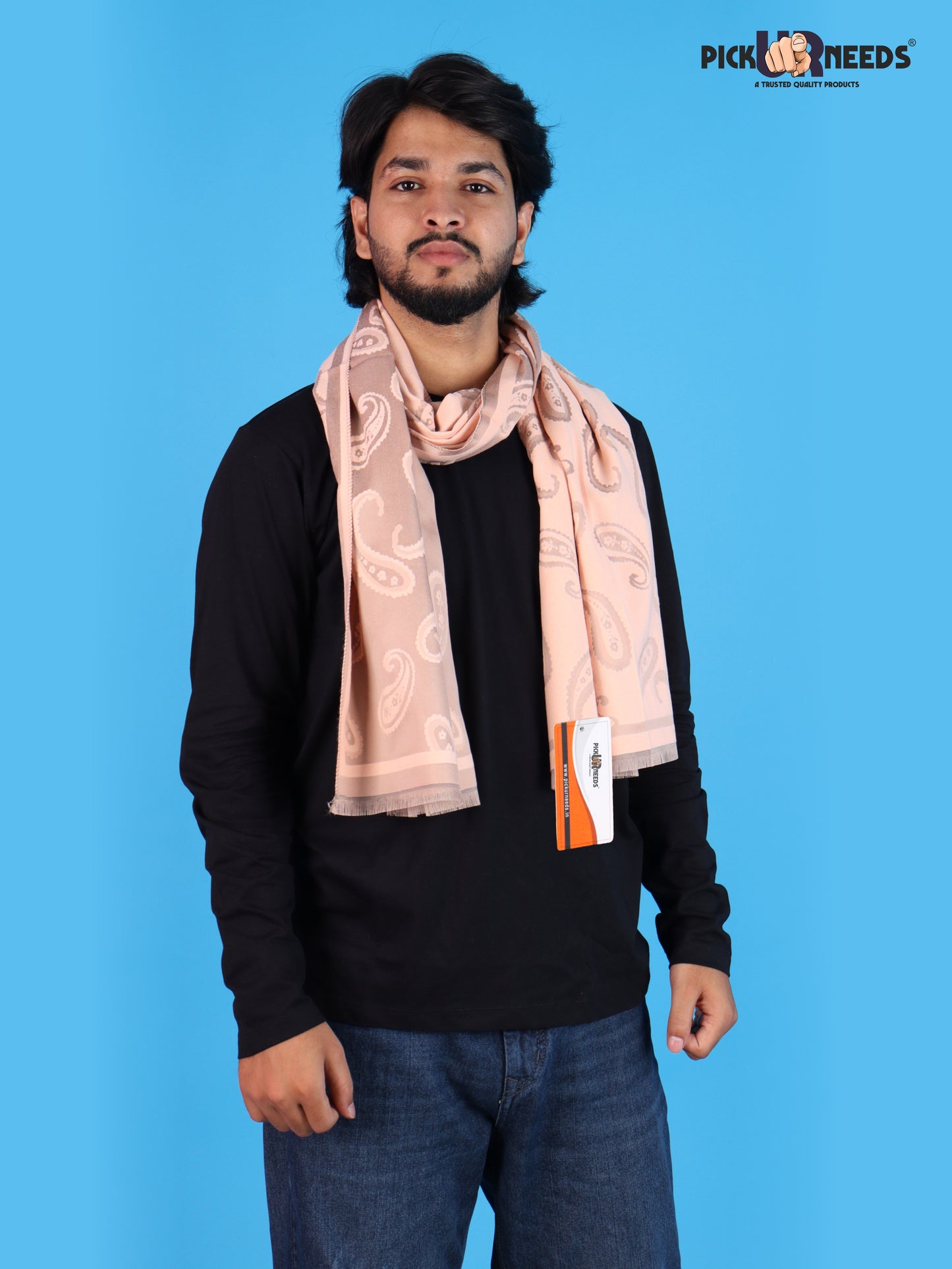Pick Ur Needs Mens 2-in-1 Shawl & Stole, Elegant Paisley Print Winter Wrap, Lightweight Warm Shoulder Scarf for Boys, Stylish Reversible-Style