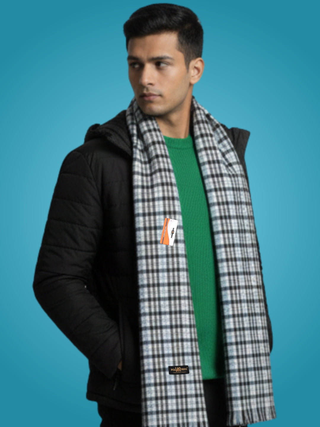 Pick Ur Needs Soft, Warm & Breathable Premium Wool Blend Winter Scarf for Men Fashionable Elegant Muffler