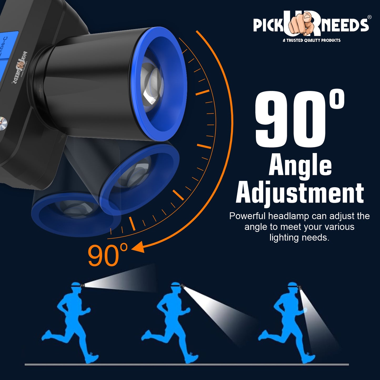 Pick Ur Needs Zoomable Rechargeable 100W Bright LED Head Lamp 1200mAh Battery 3 hrs Torch Emergency Light