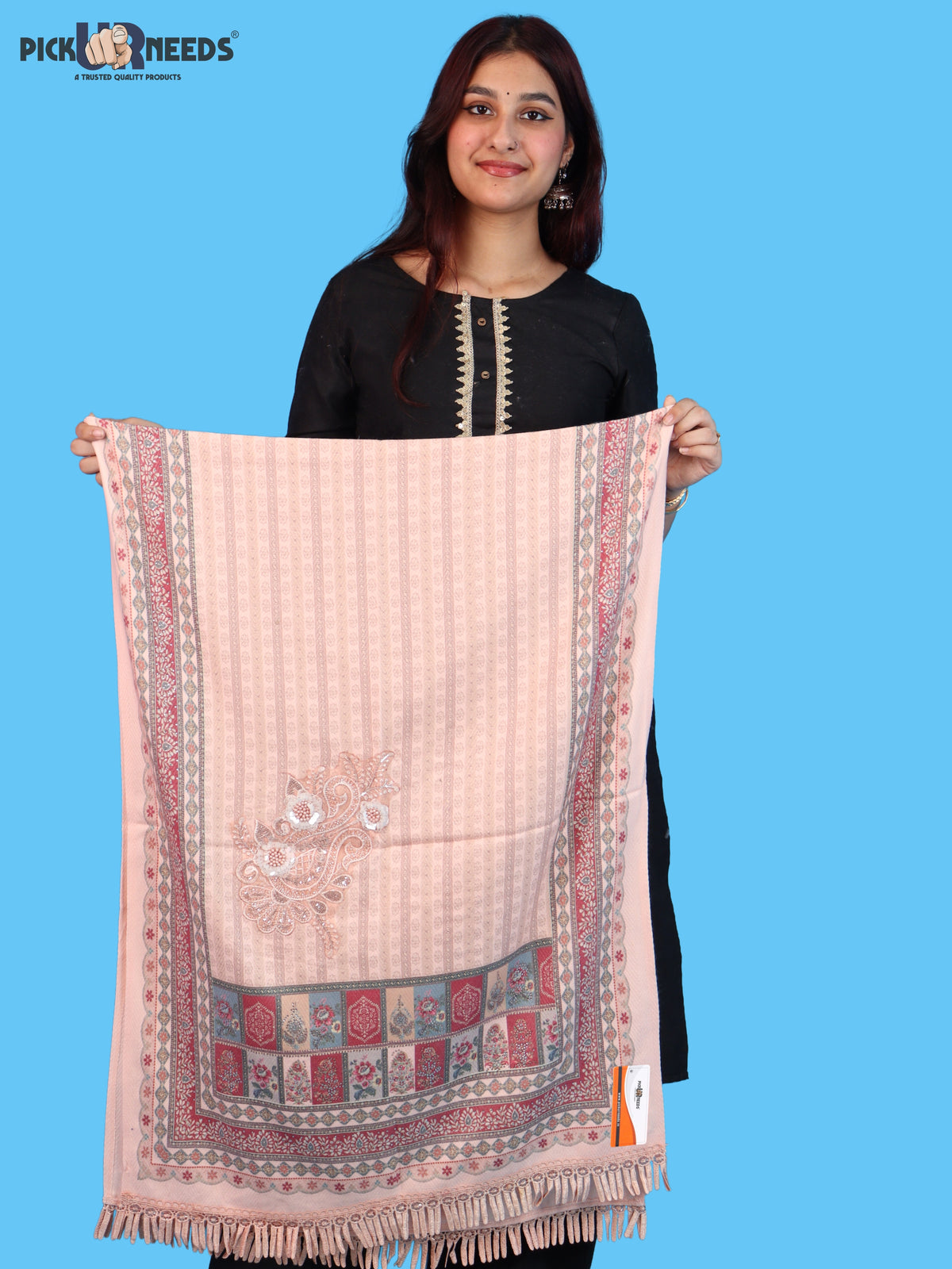 Pick Ur Needs Premium Soft Woolen Women & Girls Stylish Shawl with Elegant Design for Winter & Wedding