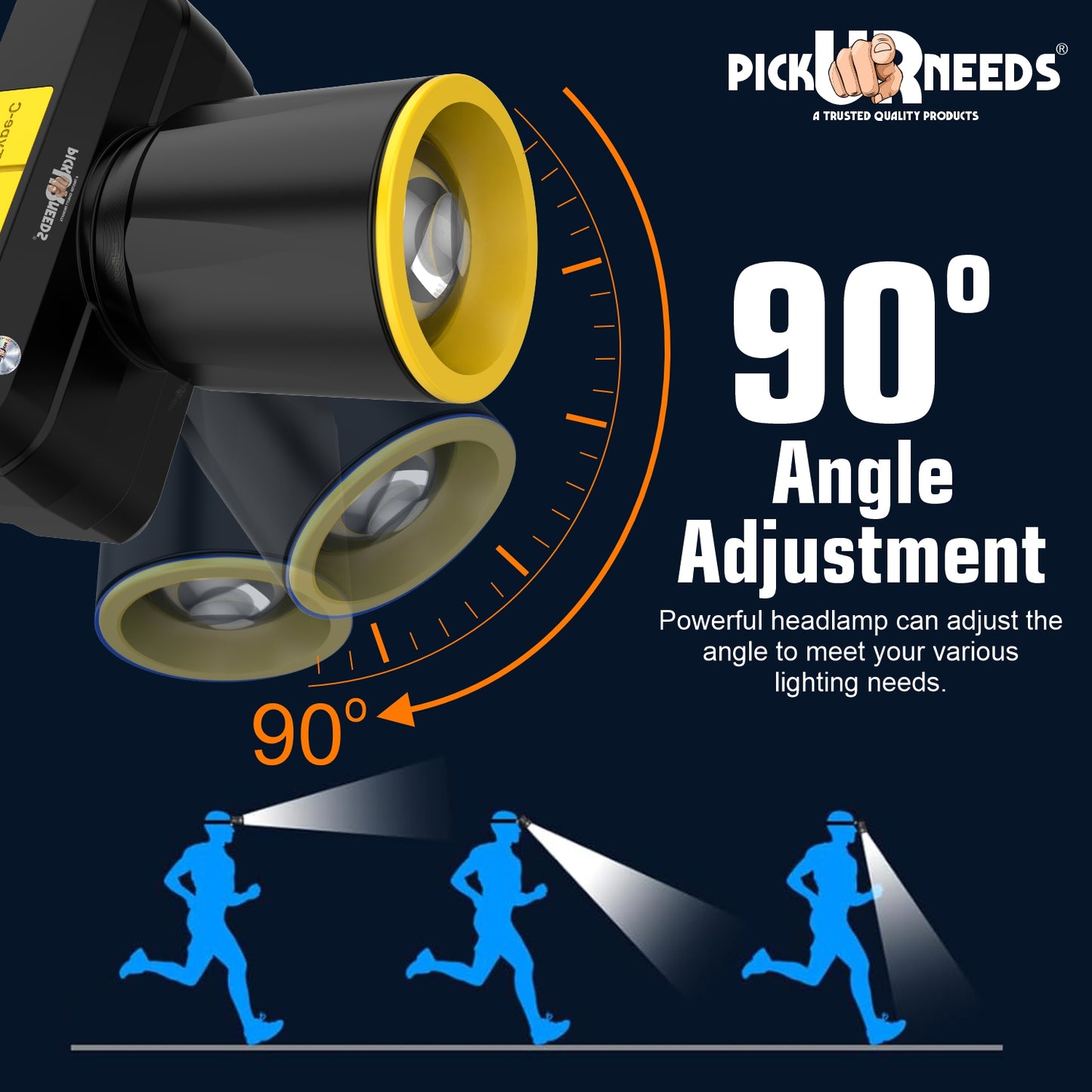 Pick Ur Needs Zoomable Rechargeable 100W Bright LED Head Lamp 1200mAh Battery 3 hrs Torch Emergency Light