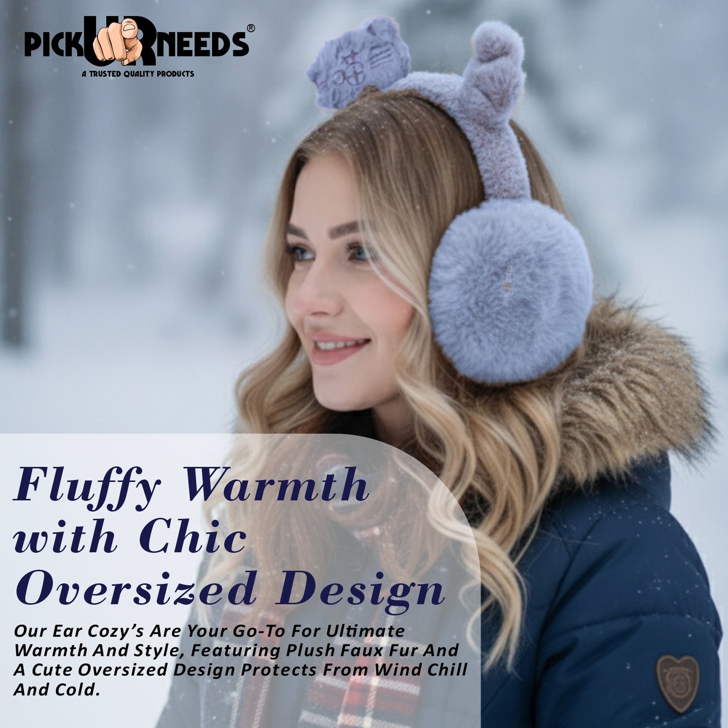 Pick Ur Needs Stylish Stone Design Foldable / Adjustable Ear Muff High Quality Furr Ear Warmer Ear Muff