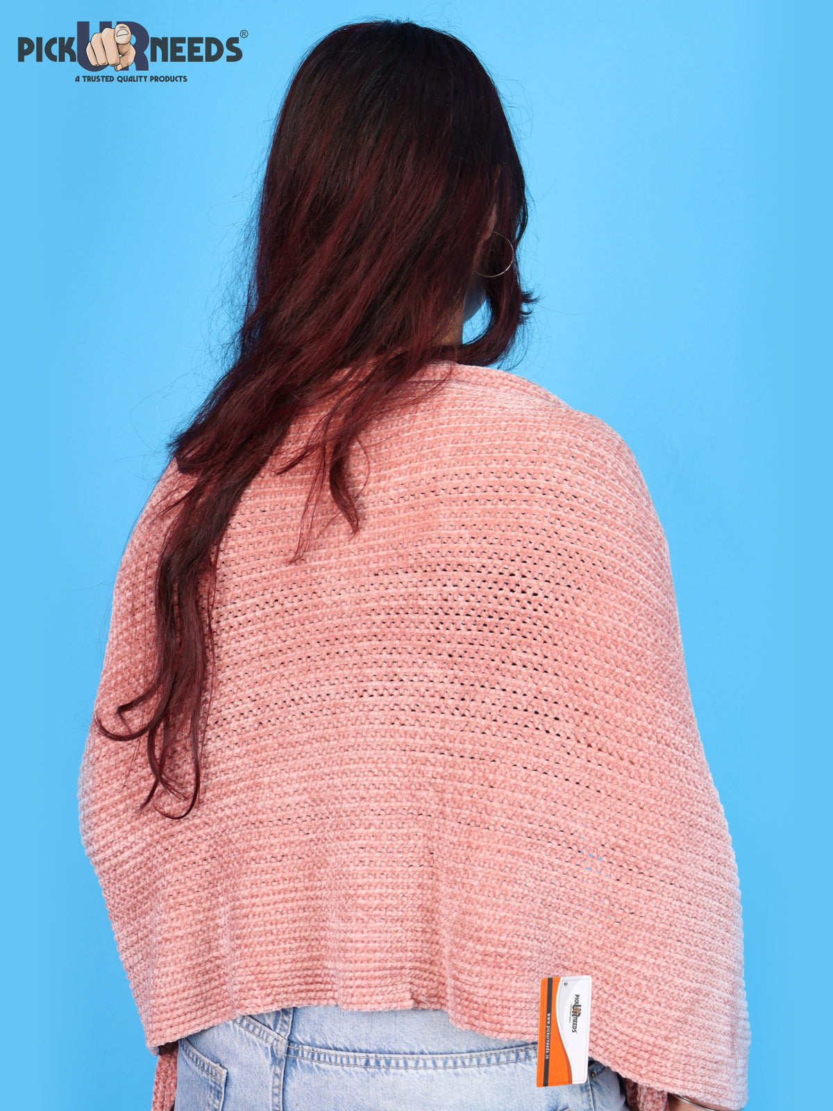 Pick Ur Needs Womens Winter shawl with Soft Plush Texture & Long Fringe Detailing Elegant Wrap for Ladies & Girls Cozy Seasonal Shoulder Cover for Casual, Ethnic & Western Outfits