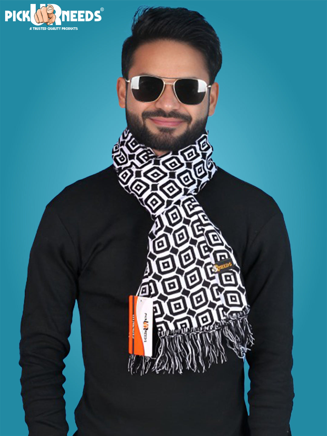 Pick Ur Needs Geometric Print Men Muffler