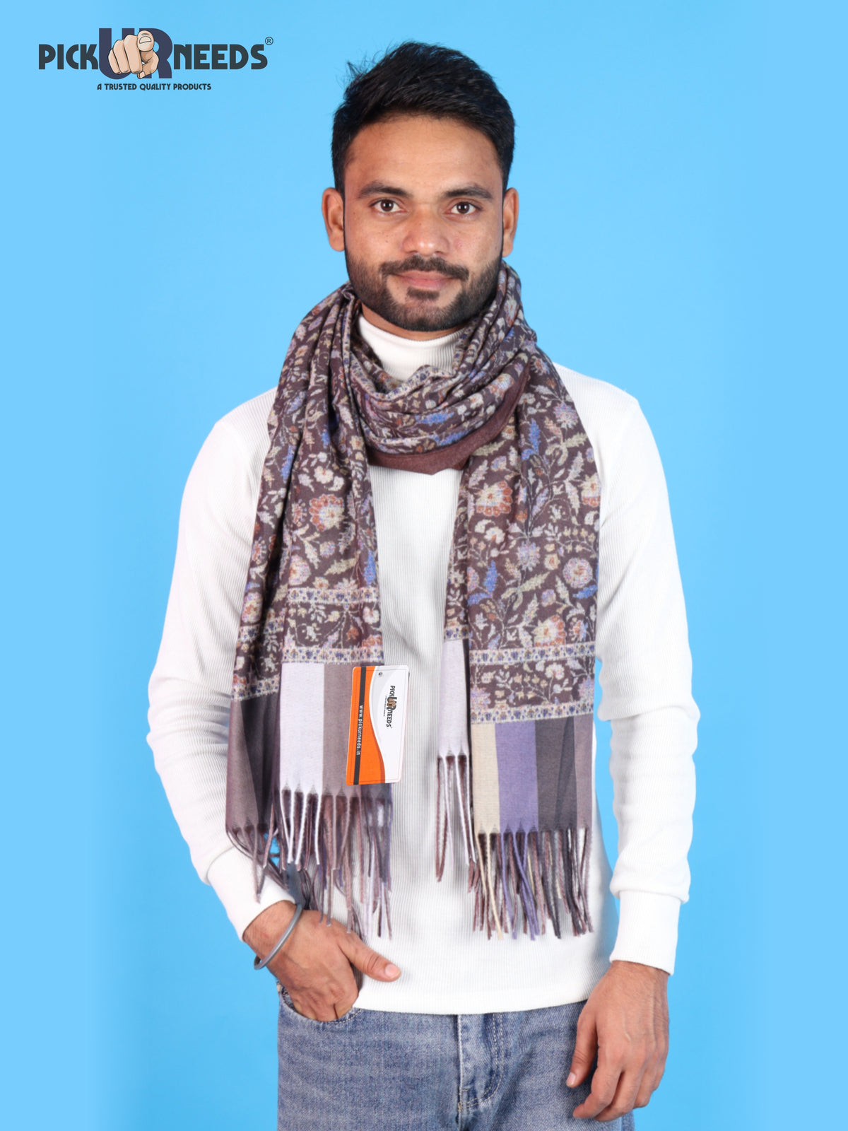 Pick Ur Needs Men’s Winter Shawl Soft Printed Warm Wrap with Fringed Ends for Casual & Formal Wear For Boys