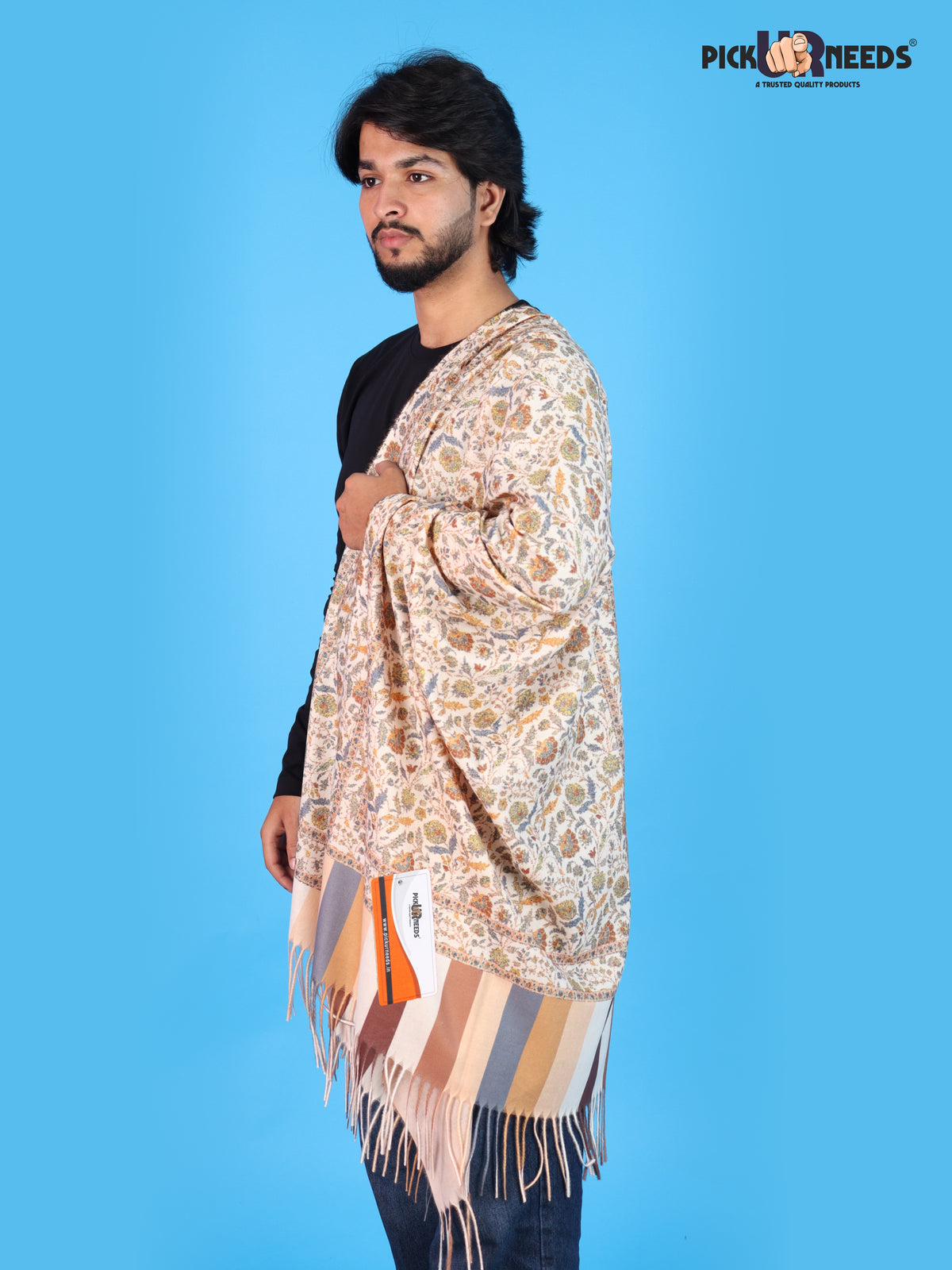 Pick Ur Needs Men’s Winter Shawl Soft Printed Warm Wrap with Fringed Ends for Casual & Formal Wear For Boys