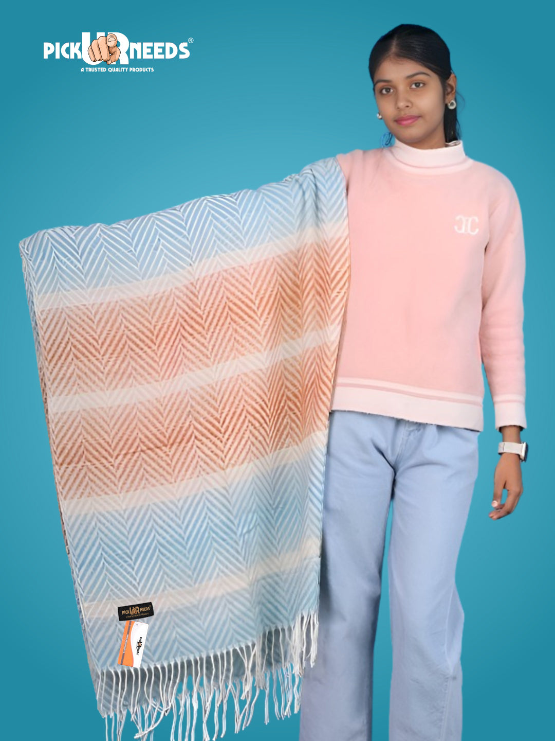 Pick Ur Needs Women's Designer Shawl Cozy Winter Wrap Soft Lightweight Shawl for Office & Travel
