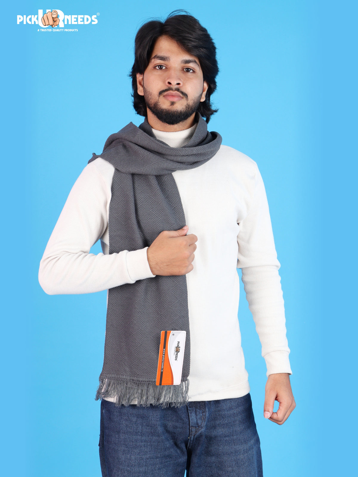 Pick Ur Needs Premium Soft, Warm & Breathable Wool Blend Winter Scarf for Men Fashionable Elegant Muffler