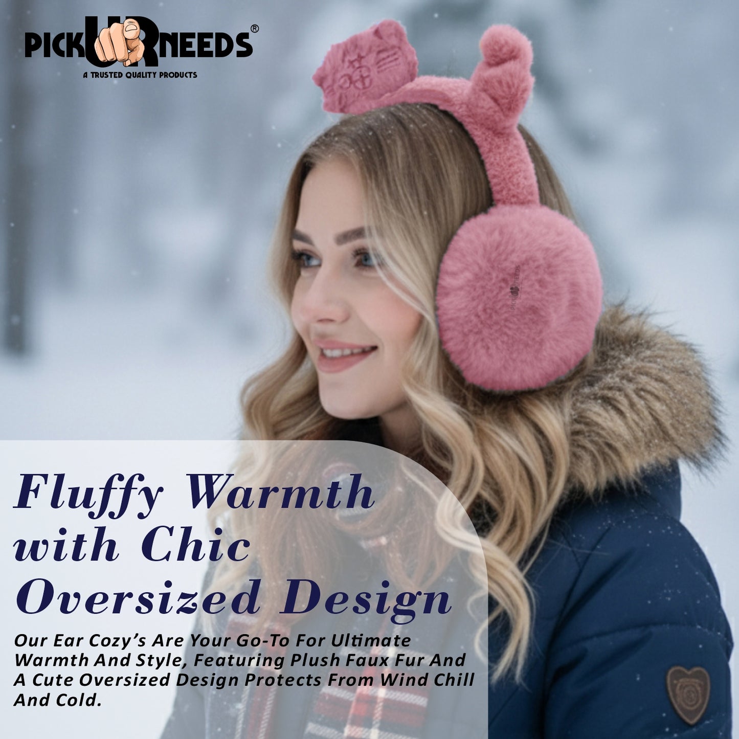 Pick Ur Needs Stylish Stone Design Foldable / Adjustable Ear Muff High Quality Furr Ear Warmer Ear Muff