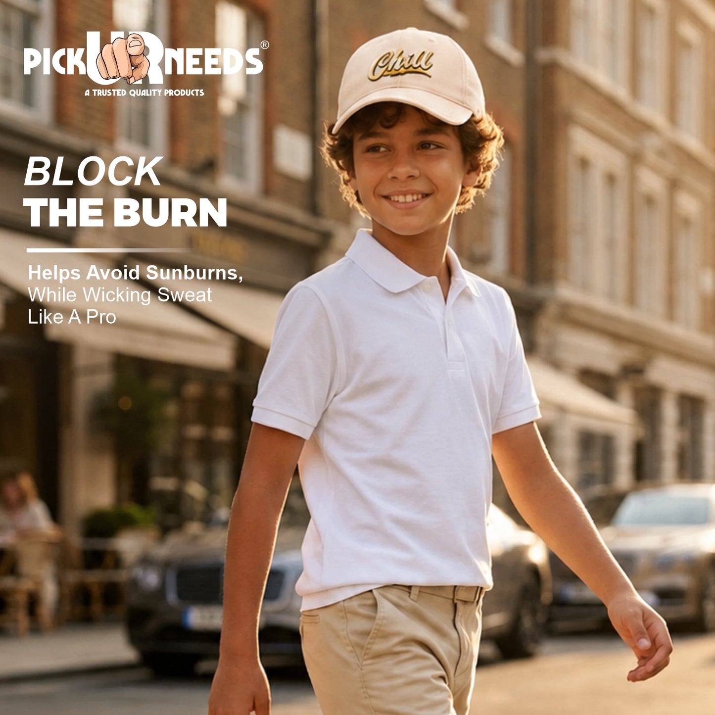 Pick Ur Needs Chill Embroidered Baseball Cap, Adjustable Dad Hat, Everyday Essential Sun Protection Caps Kids