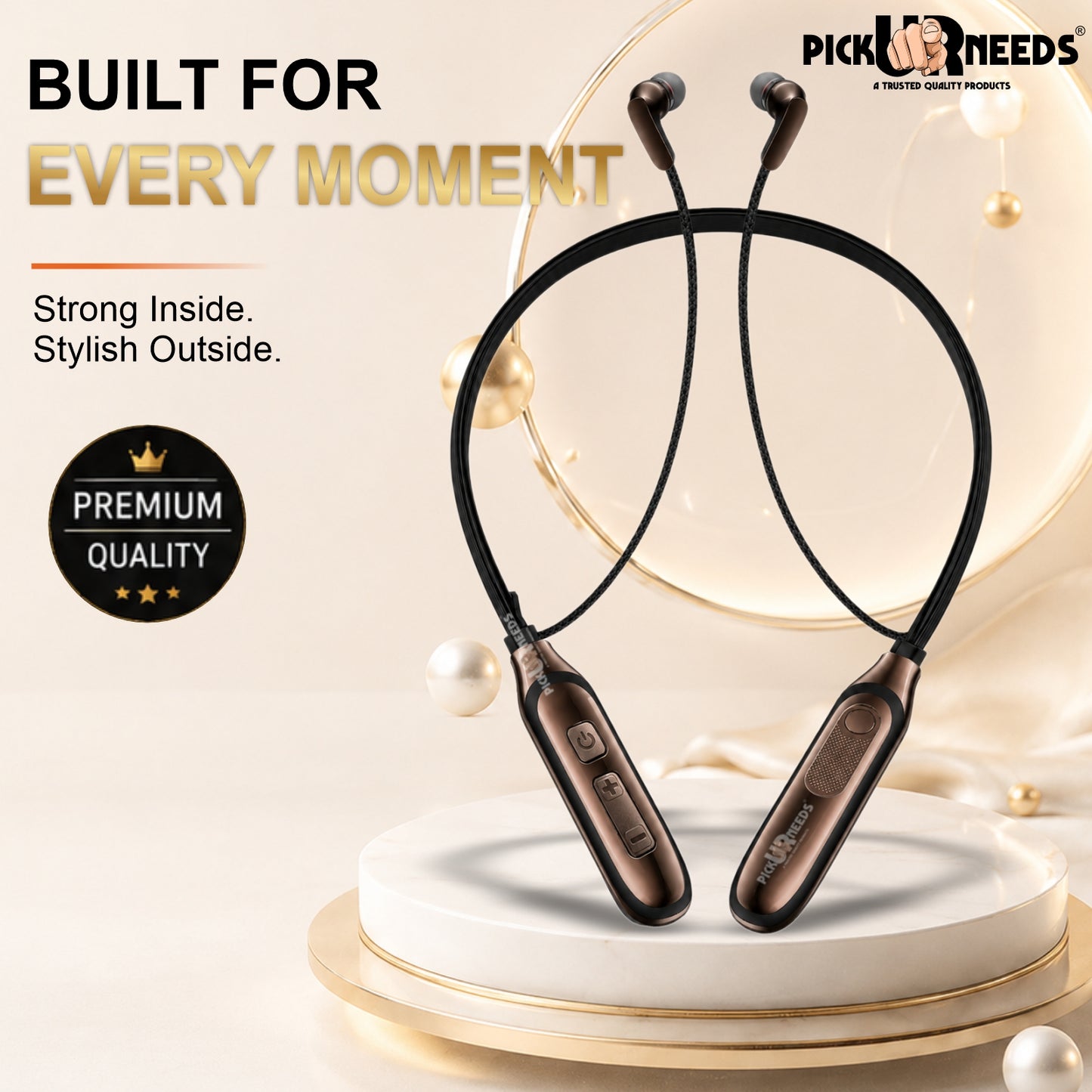 Wireless Neckband HD Sound, Magnetic Earbuds, Built-in Mic, Hands-Free Calling