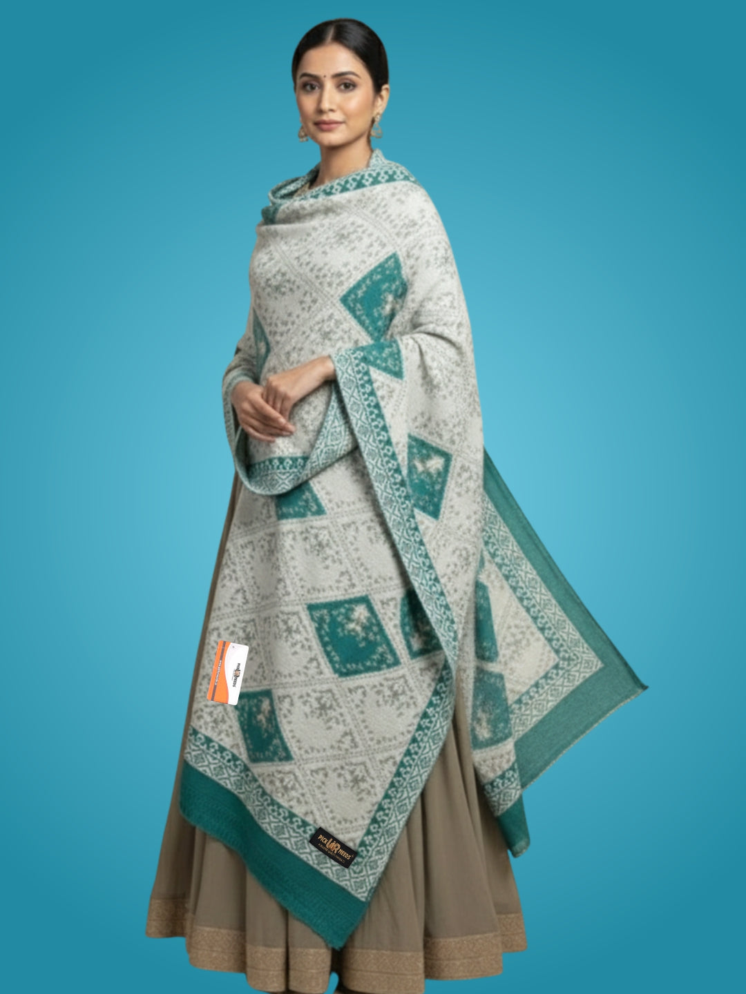 Pick Ur Needs Woolen Shawl for Women | Warm Winter Wool Fabric Shawls with Traditional Prints | Soft & Elegant Ethnic Stole