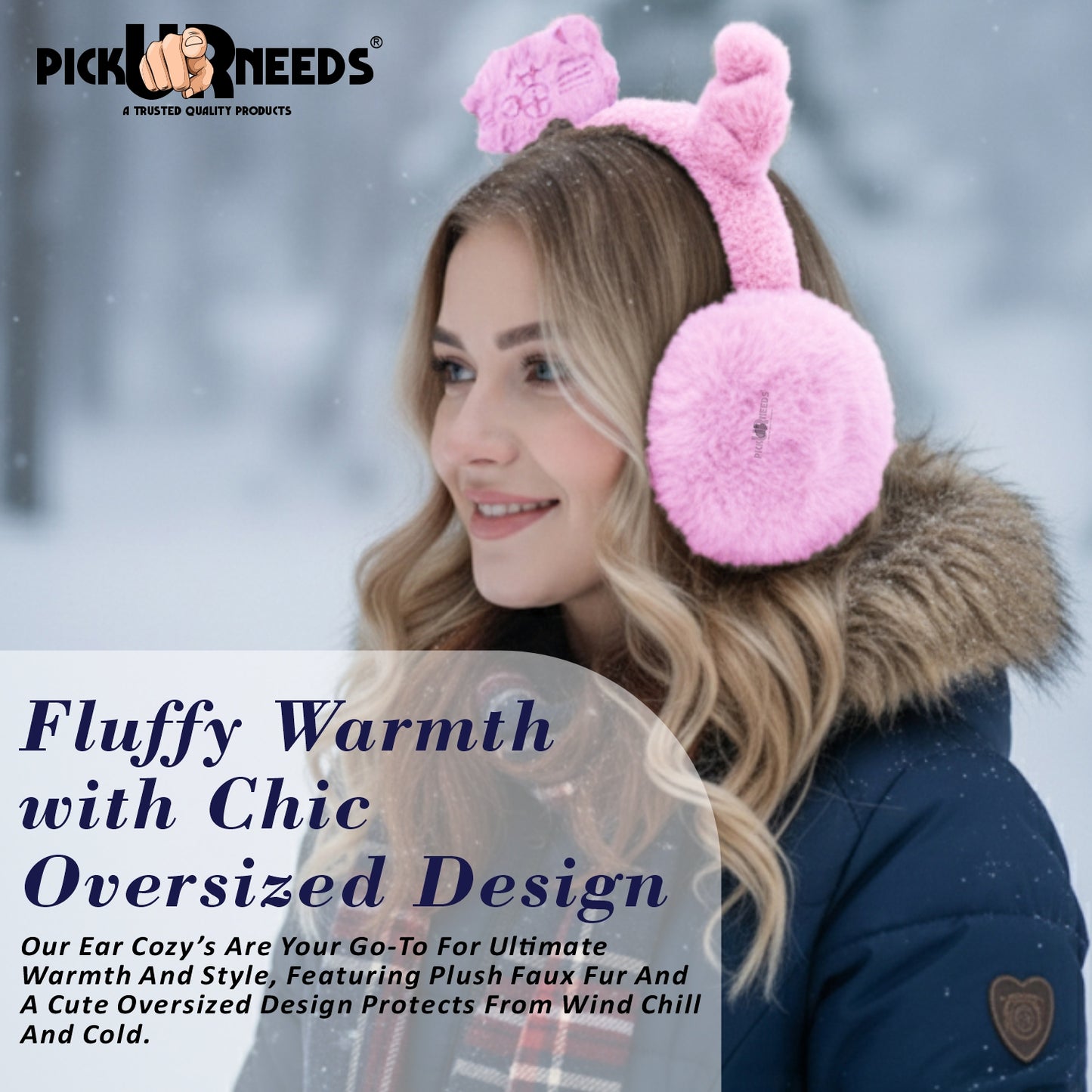 Pick Ur Needs Stylish Stone Design Foldable / Adjustable Ear Muff High Quality Furr Ear Warmer Ear Muff