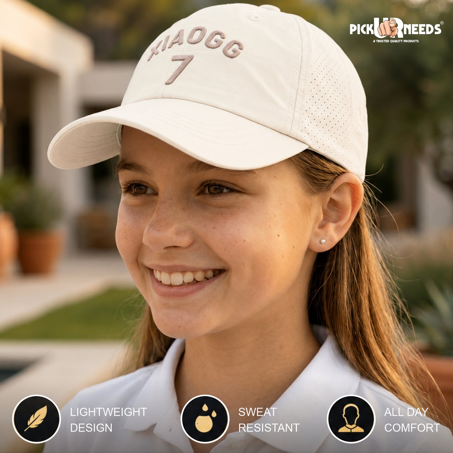 Pick Ur Needs Lightweight Baseball Cap, Breathable Perforated Panels, 3D Embroidery, Adjustable Fit, Sun Protection Unisex, Sports & Outdoor
