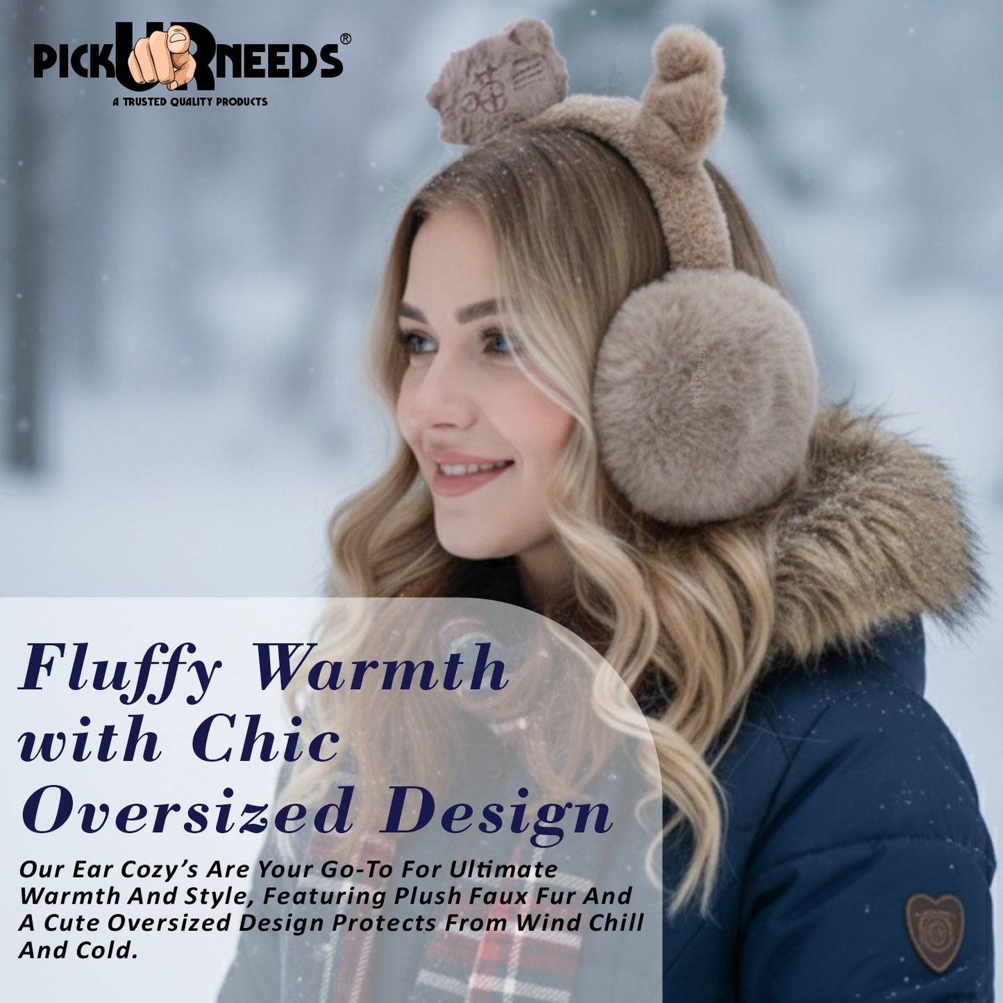 Pick Ur Needs Stylish Stone Design Foldable / Adjustable Ear Muff High Quality Furr Ear Warmer Ear Muff