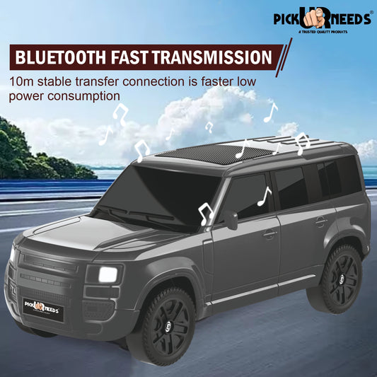 Pick Ur Needs Portable 10W Car Shape Bluetooth Wireless Speaker with Deep Bass 1200mAh Battery Support FM Radio, USB, TF Card, TWS Stylish SUV Design