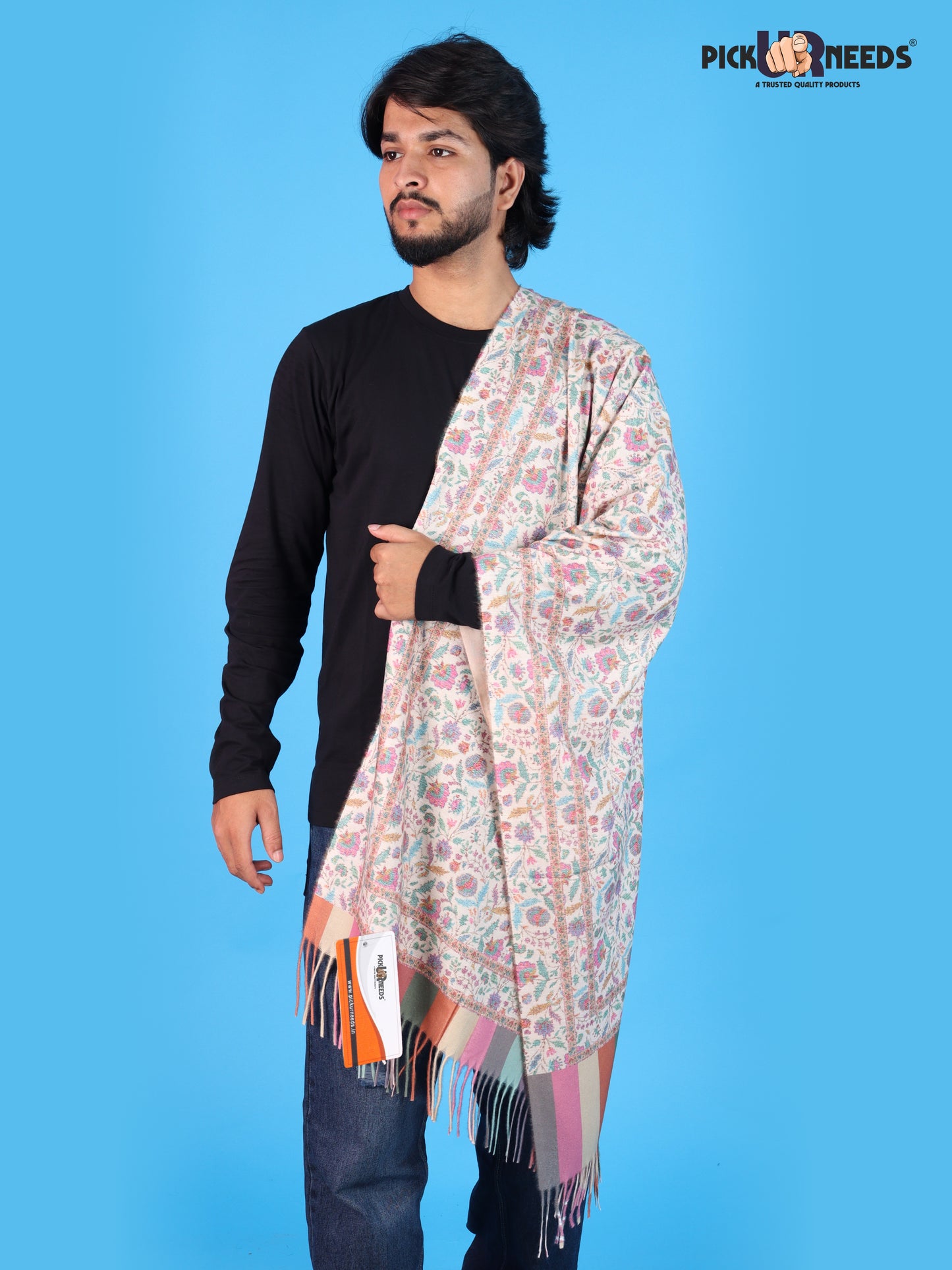 Pick Ur Needs Men’s Winter Shawl Soft Printed Warm Wrap with Fringed Ends for Casual & Formal Wear For Boys