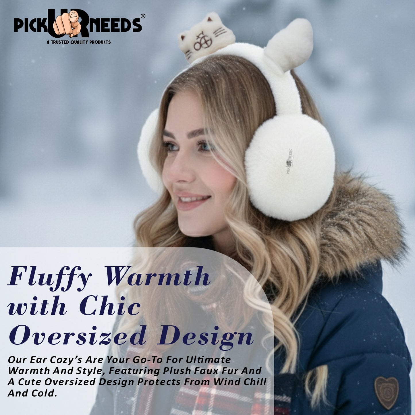 Pick Ur Needs Stylish Stone Design Foldable / Adjustable Ear Muff High Quality Furr Ear Warmer Ear Muff