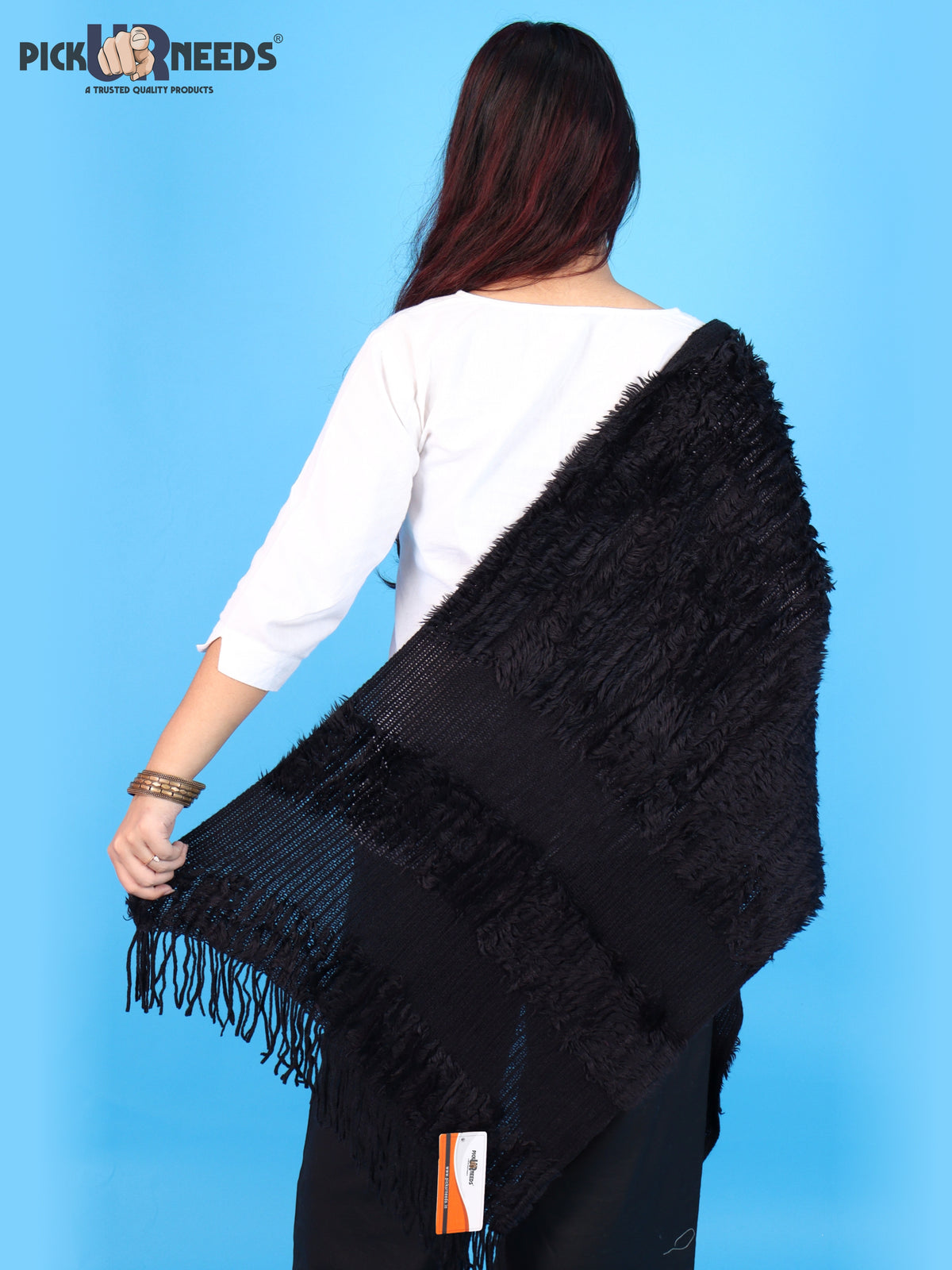 Pick Ur Needs Warm Winter Shawl & Stole for Women & Girls Soft Textured Woven Wrap with Fringe Detailing