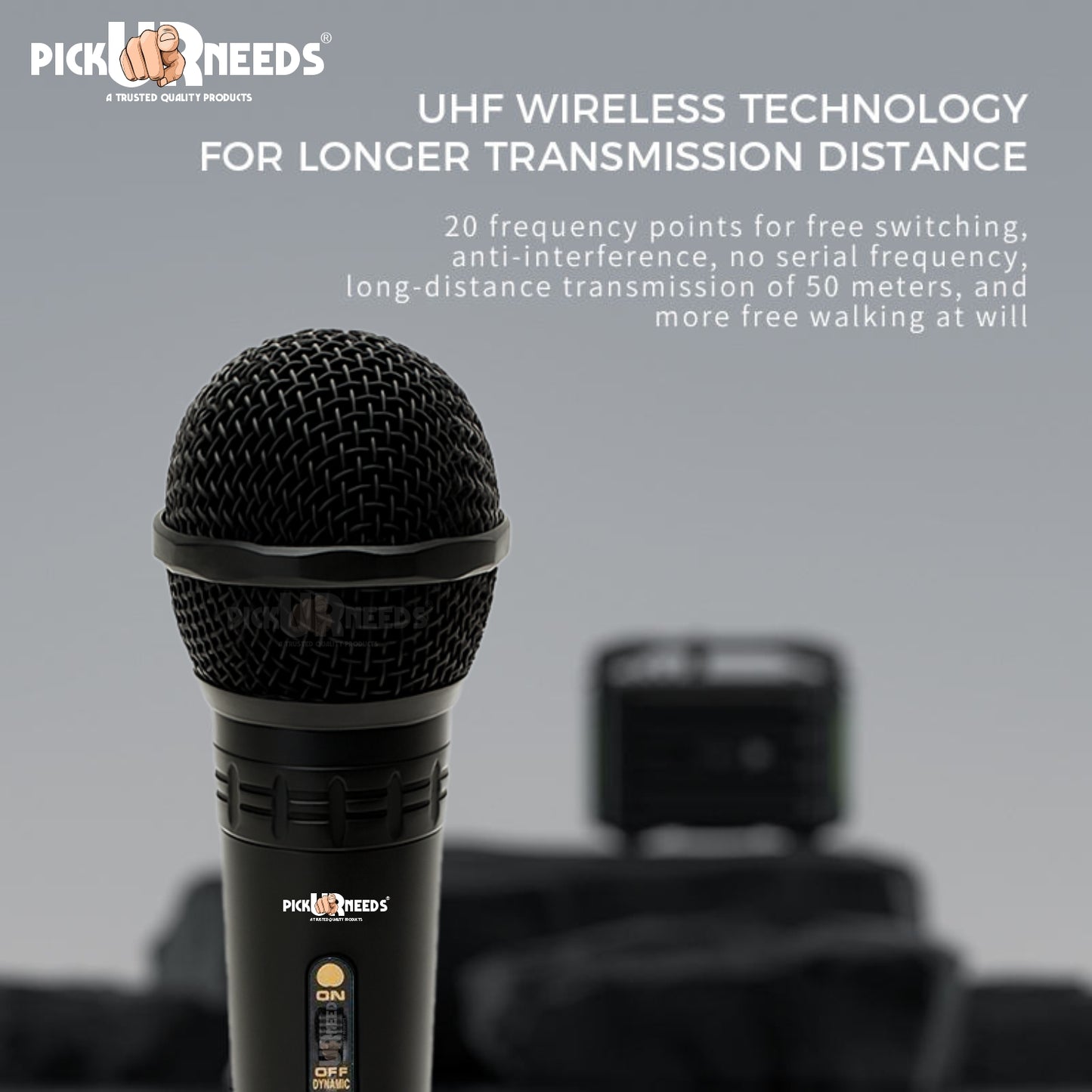 Pick Ur Needs Professional Dynamic Microphone – Wired Cardioid Mic, All-Metal Body- Corded Mic Microphone